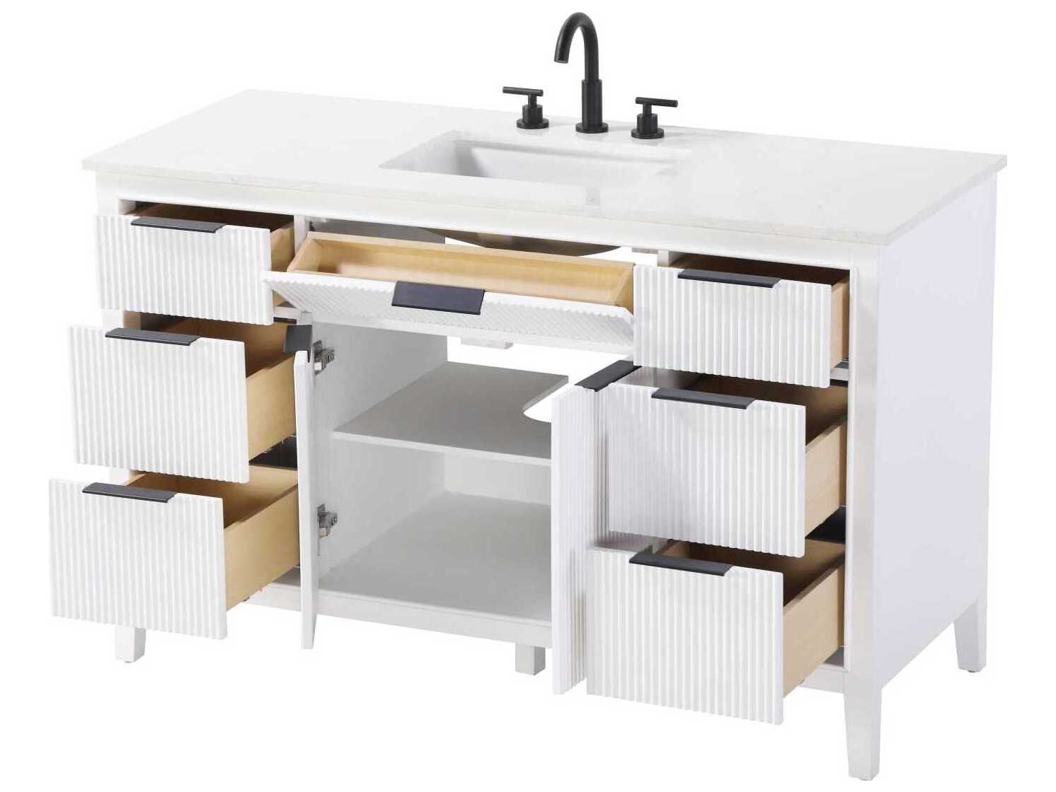 Elegant Lighting Langston 54" White Vanity