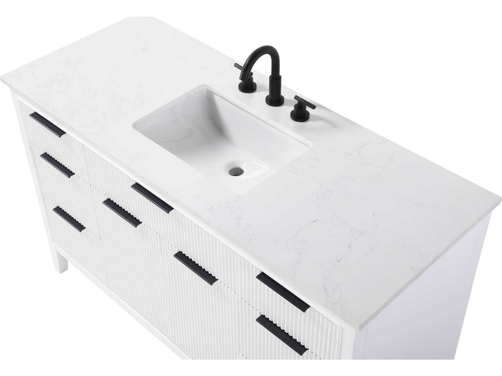 Elegant Lighting Langston 54" White Vanity