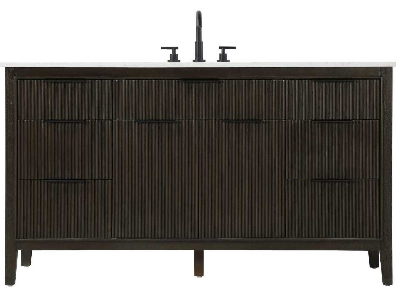 Elegant Lighting Langston 60" Chocolate Oak Vanity