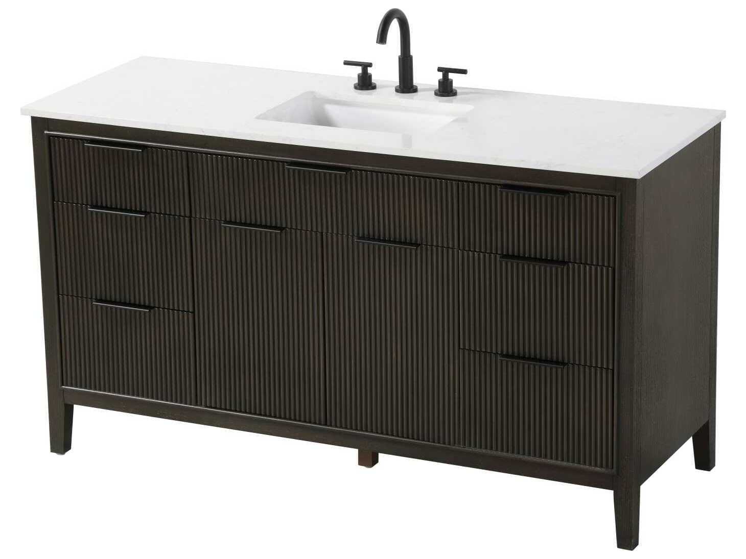 Elegant Lighting Langston 60" Chocolate Oak Vanity