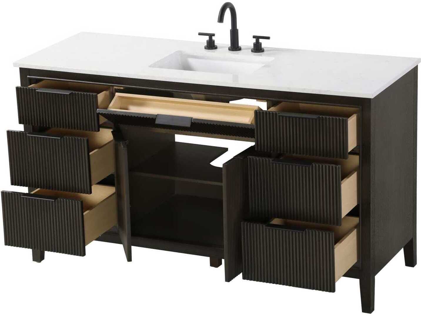 Elegant Lighting Langston 60" Chocolate Oak Vanity