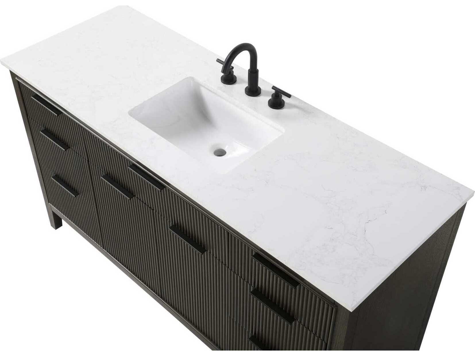 Elegant Lighting Langston 60" Chocolate Oak Vanity