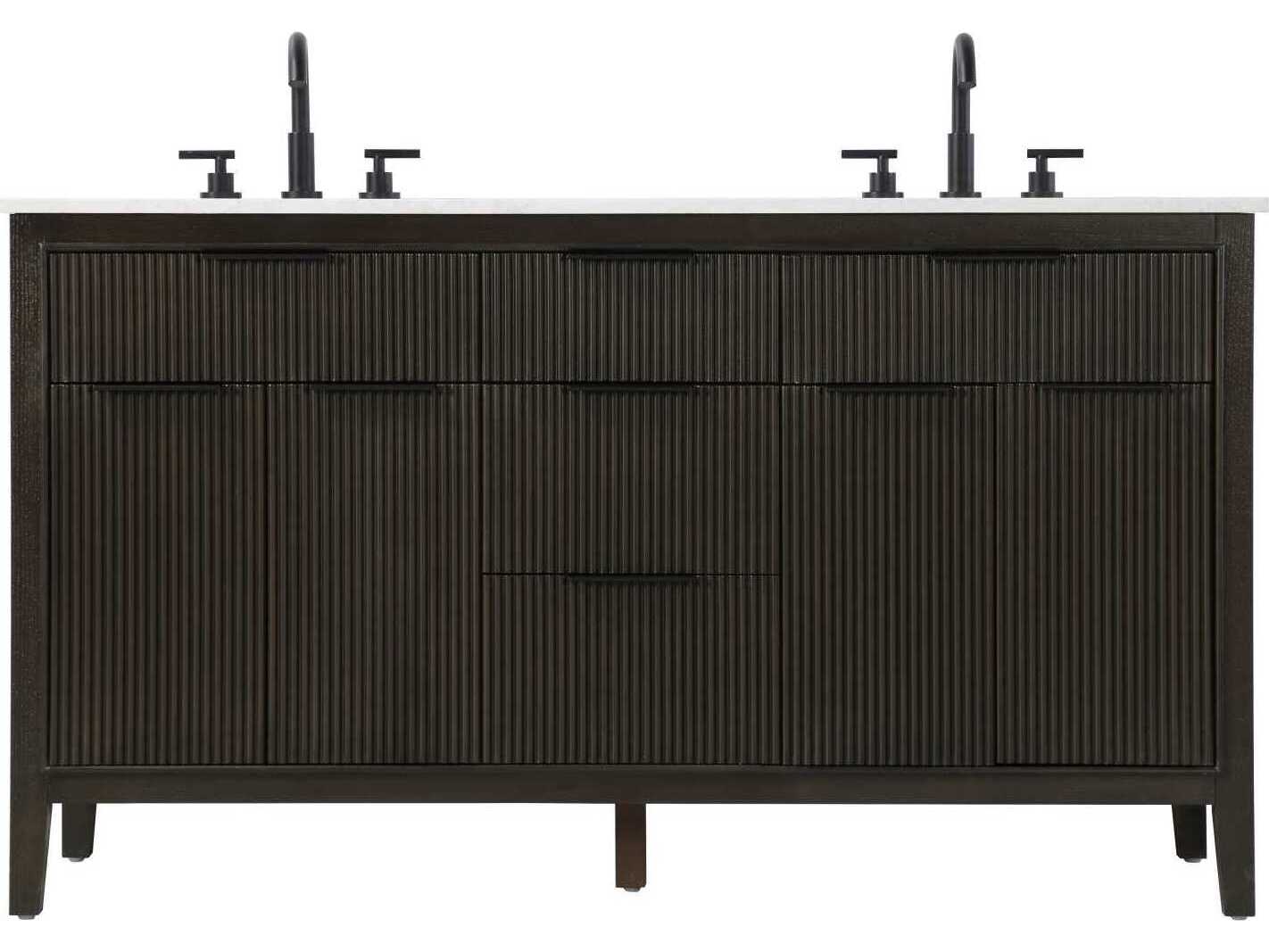 Elegant Lighting Langston 60" Chocolate Oak Vanity