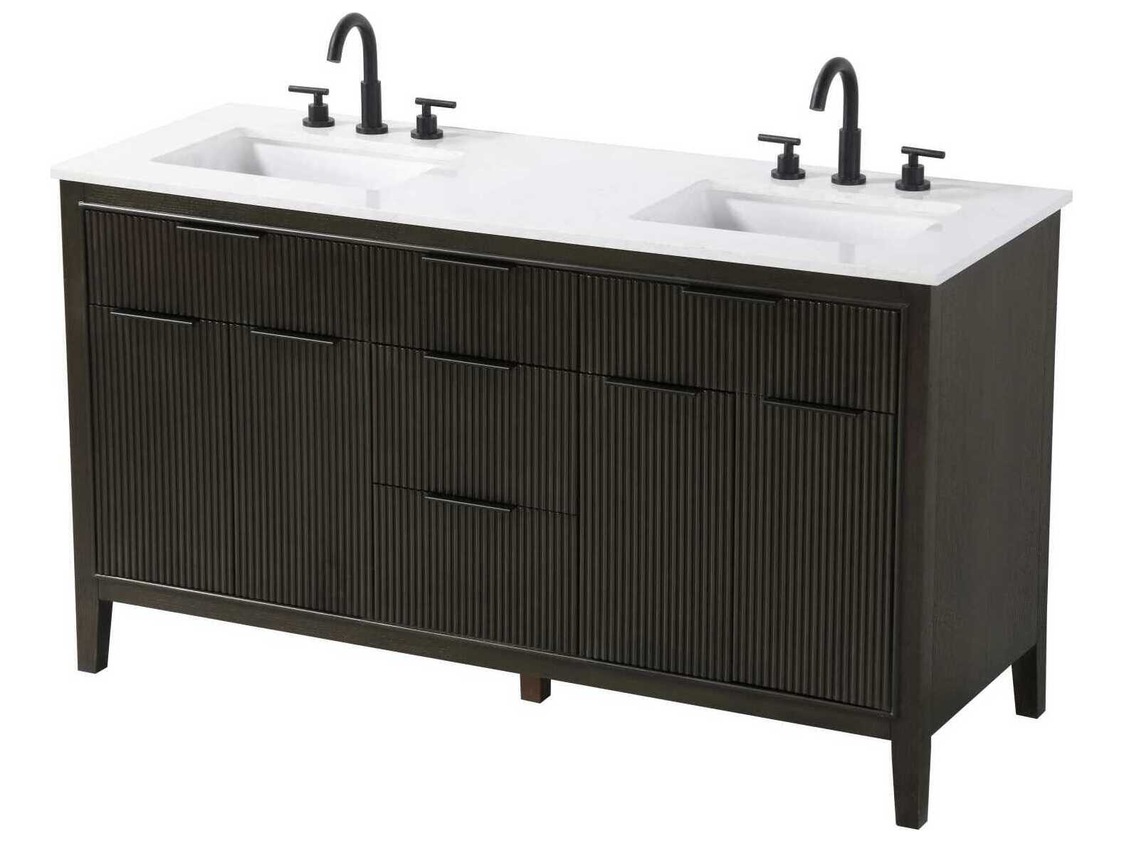 Elegant Lighting Langston 60" Chocolate Oak Vanity