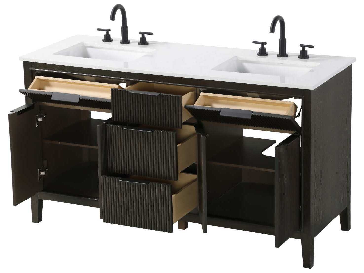 Elegant Lighting Langston 60" Chocolate Oak Vanity