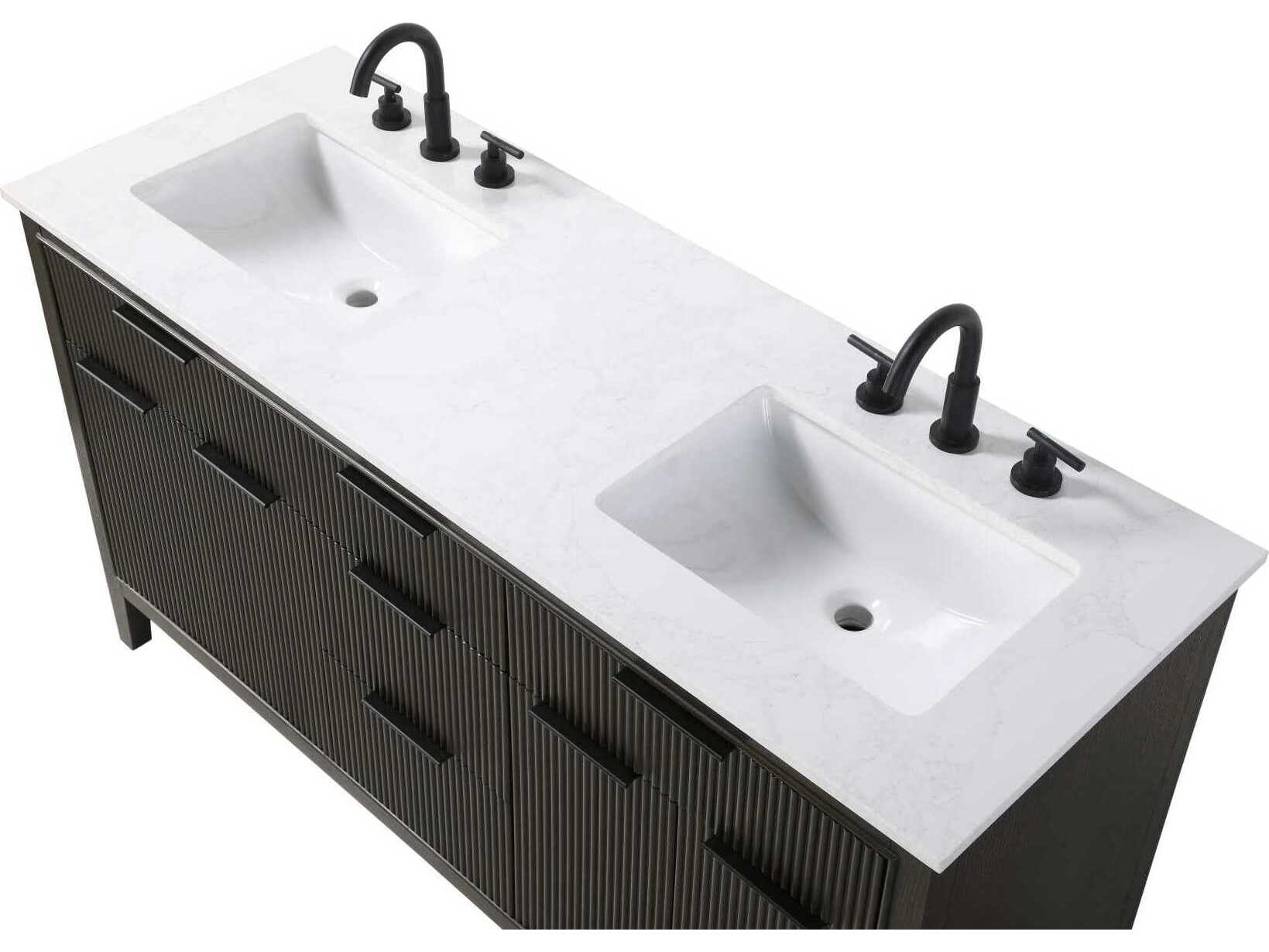 Elegant Lighting Langston 60" Chocolate Oak Vanity