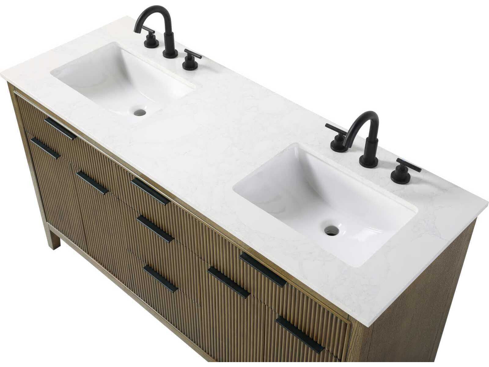 Elegant Lighting Langston 60" Hazel Oak Vanity