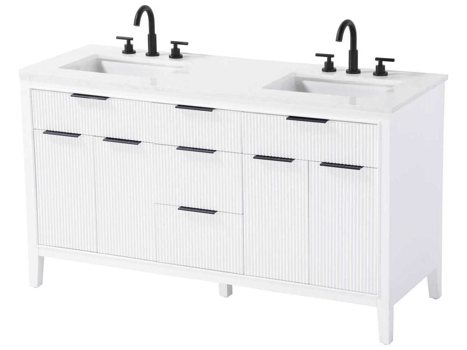 Elegant Lighting Langston 60" White Vanity