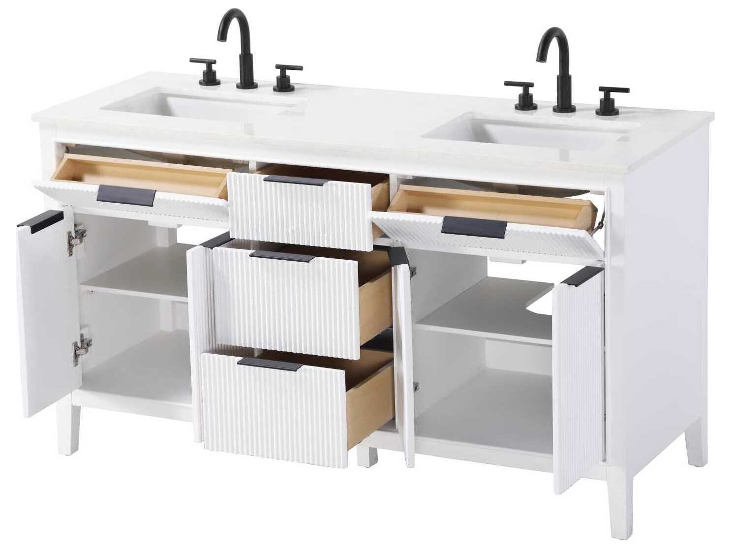 Elegant Lighting Langston 60" White Vanity