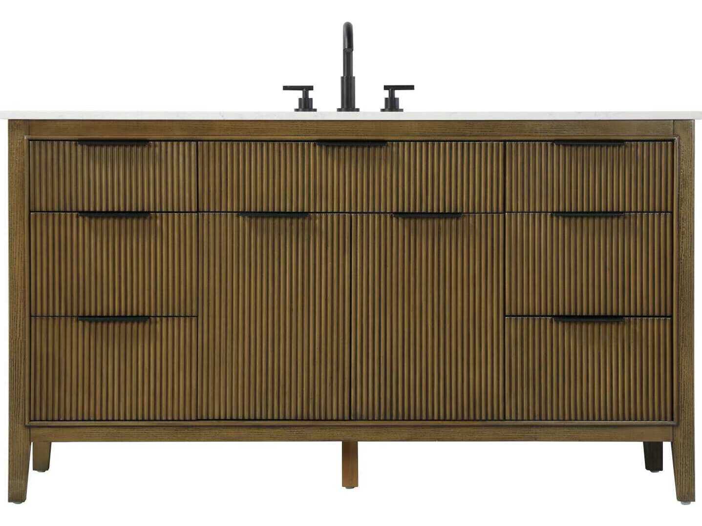 Elegant Lighting Langston 60" Hazel Oak Vanity