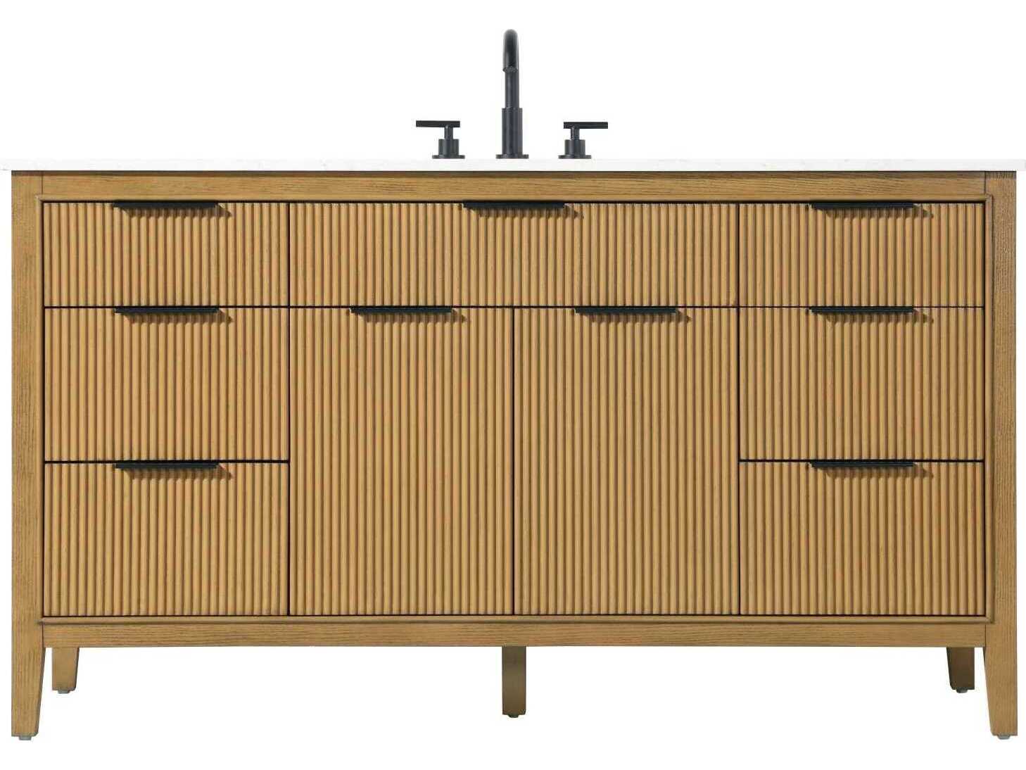 Elegant Lighting Langston 60" Honey Teak Vanity