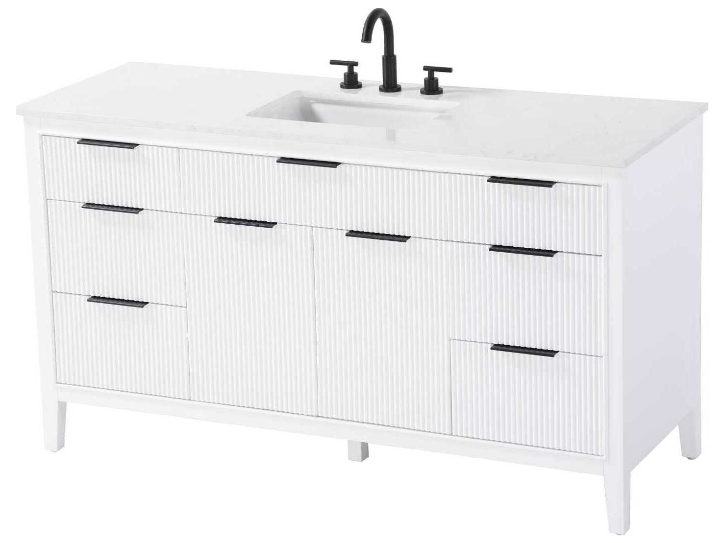 Elegant Lighting Langston 60" White Vanity