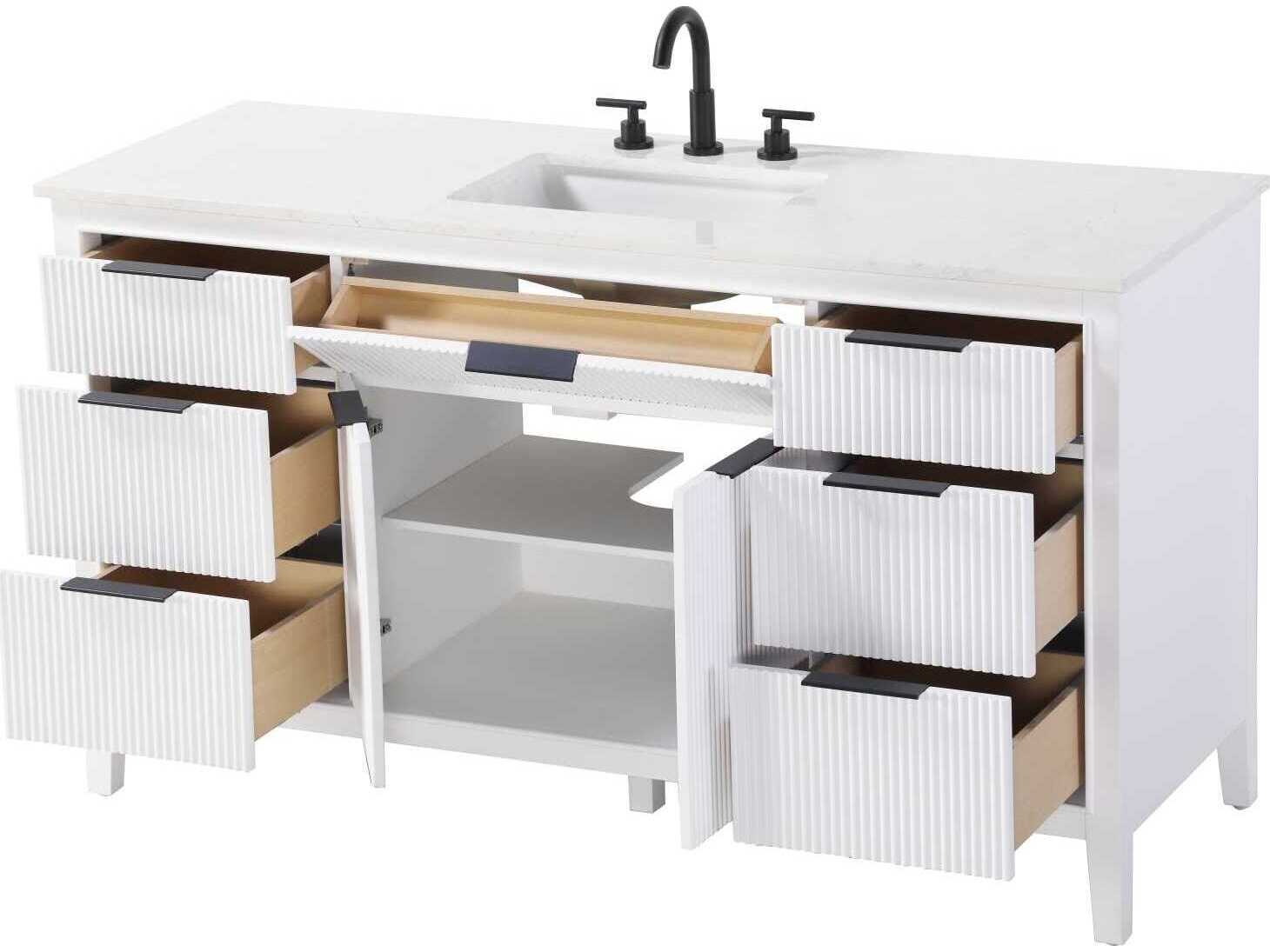 Elegant Lighting Langston 60" White Vanity