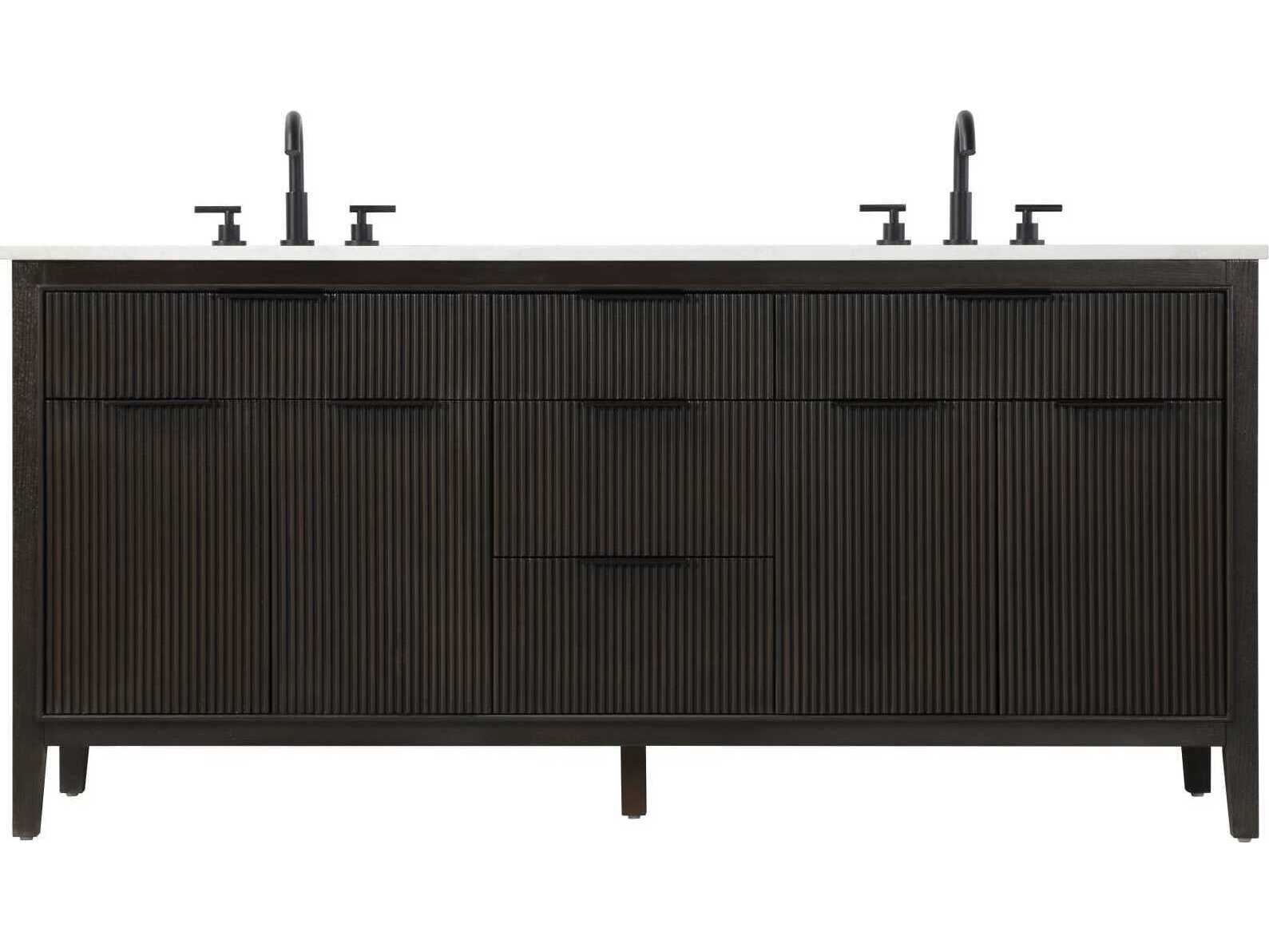 Elegant Lighting Langston 72" Chocolate Oak Vanity