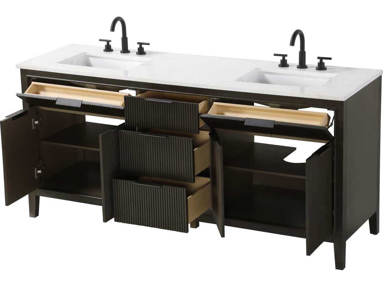 Elegant Lighting Langston 72" Chocolate Oak Vanity
