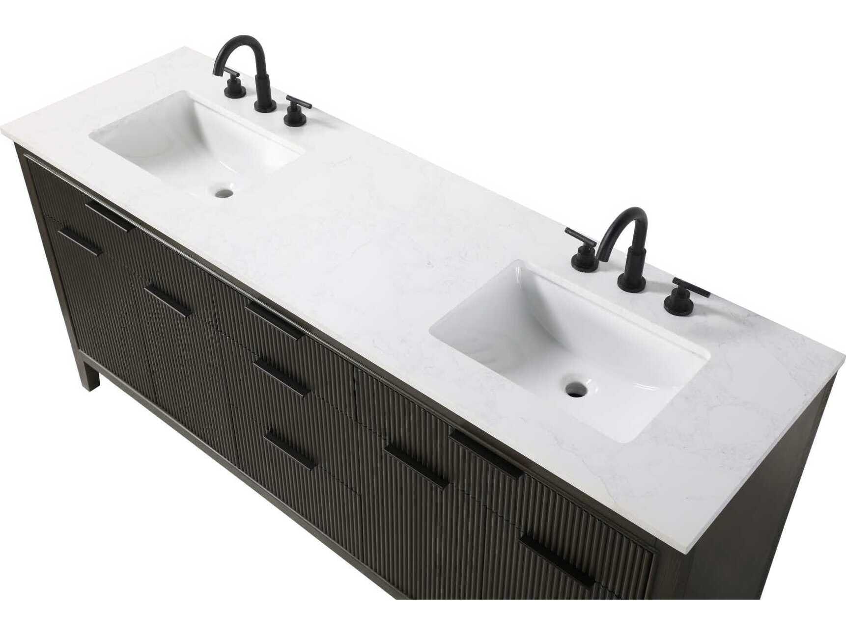 Elegant Lighting Langston 72" Chocolate Oak Vanity