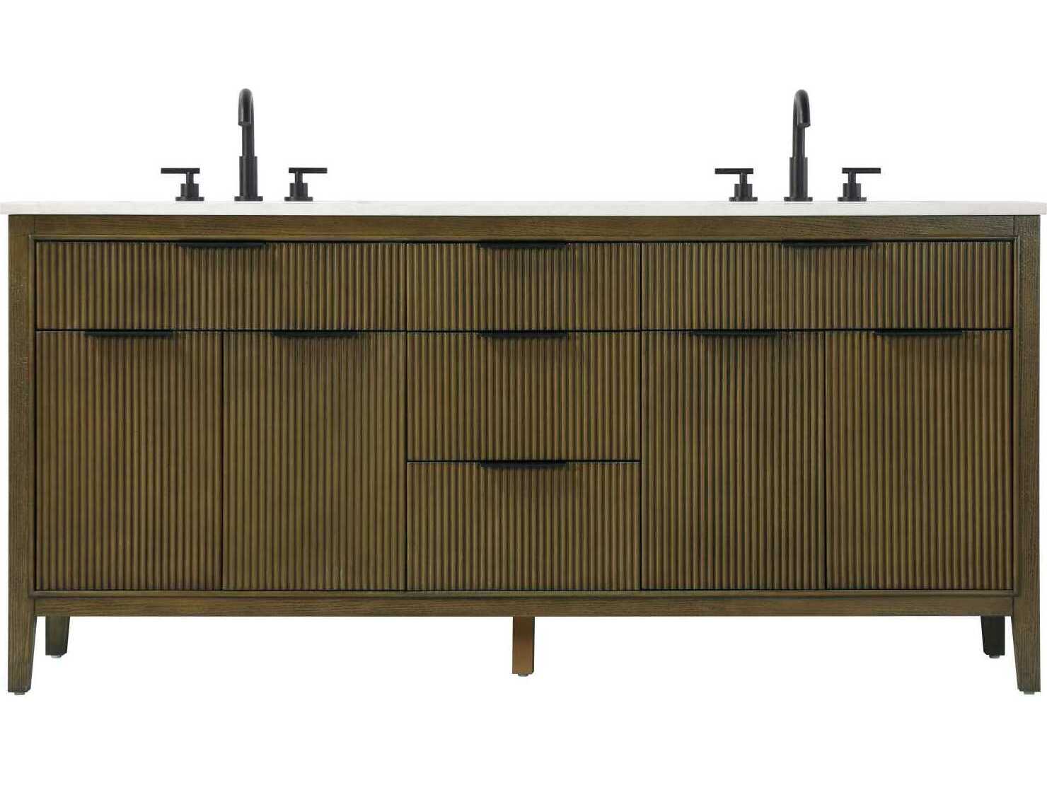 Elegant Lighting Langston 72" Hazel Oak Vanity