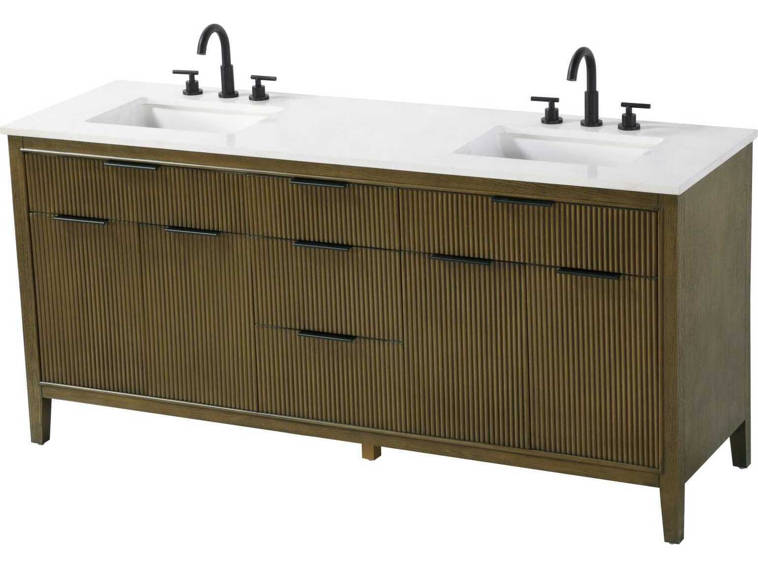 Elegant Lighting Langston 72" Hazel Oak Vanity
