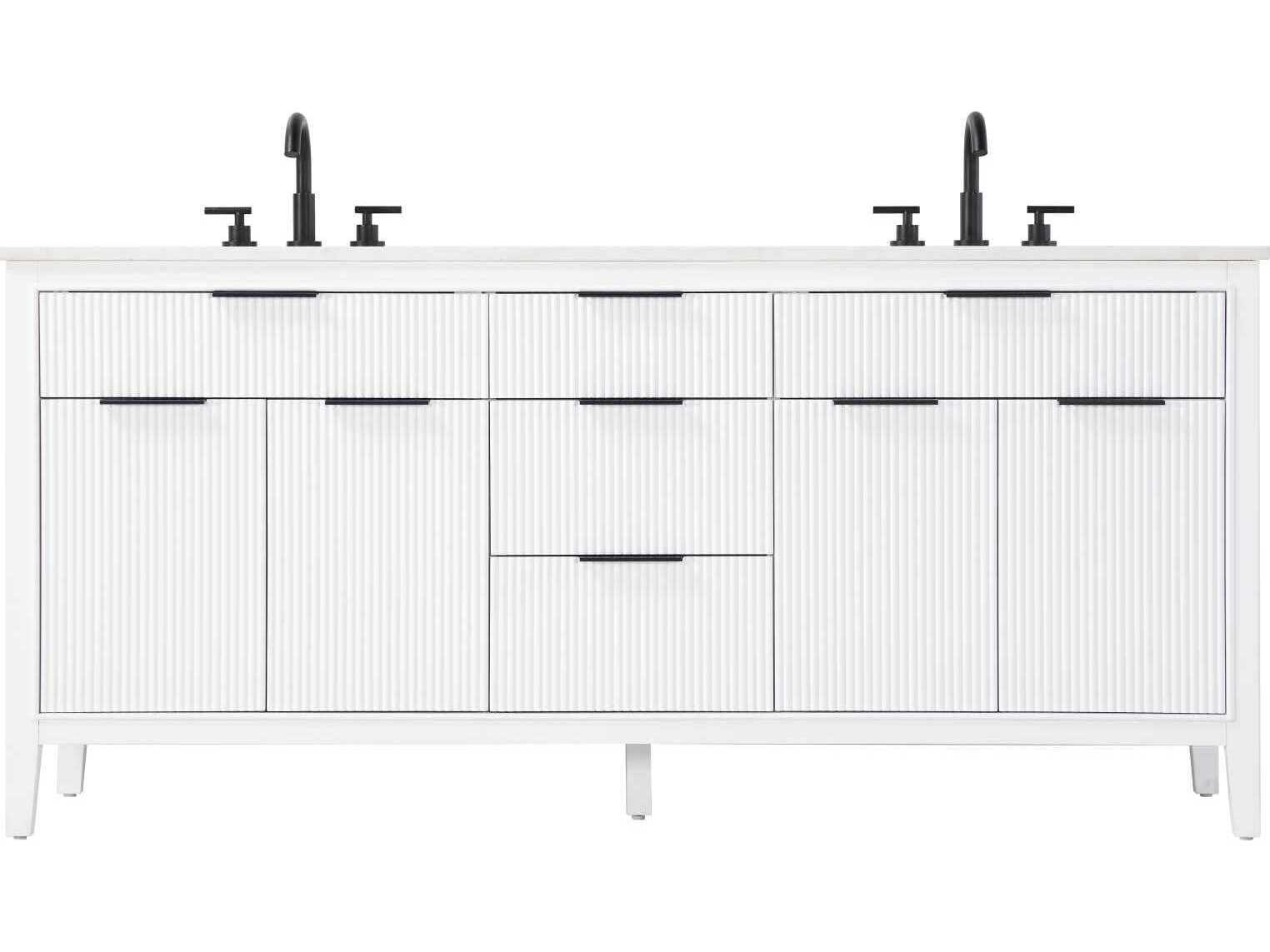 Elegant Lighting Langston 72" White Vanity