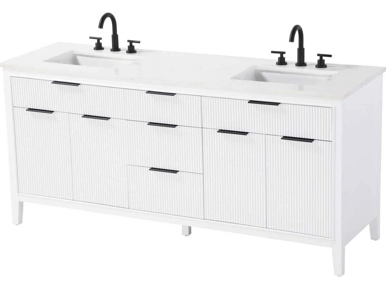 Elegant Lighting Langston 72" White Vanity