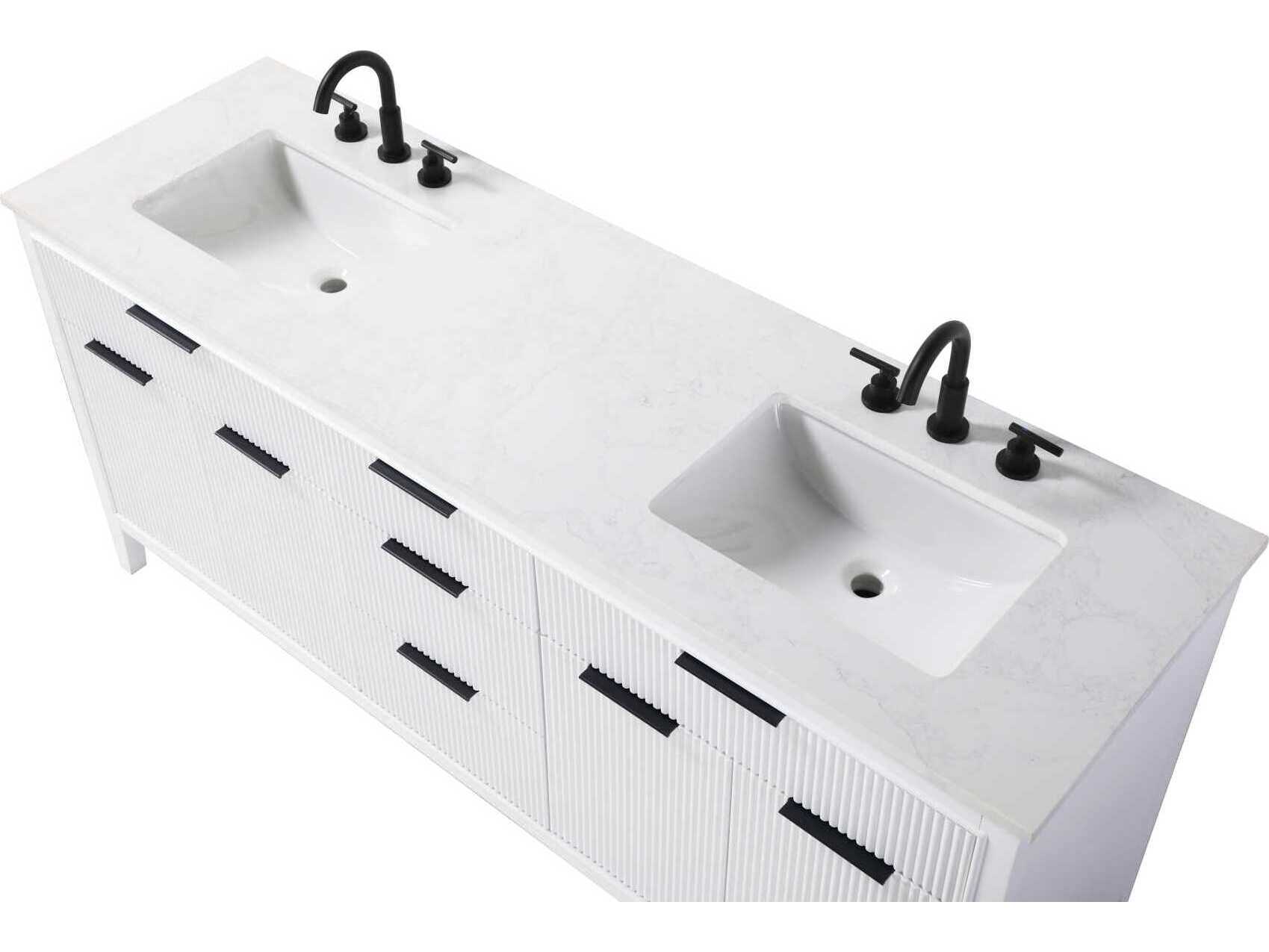 Elegant Lighting Langston 72" White Vanity