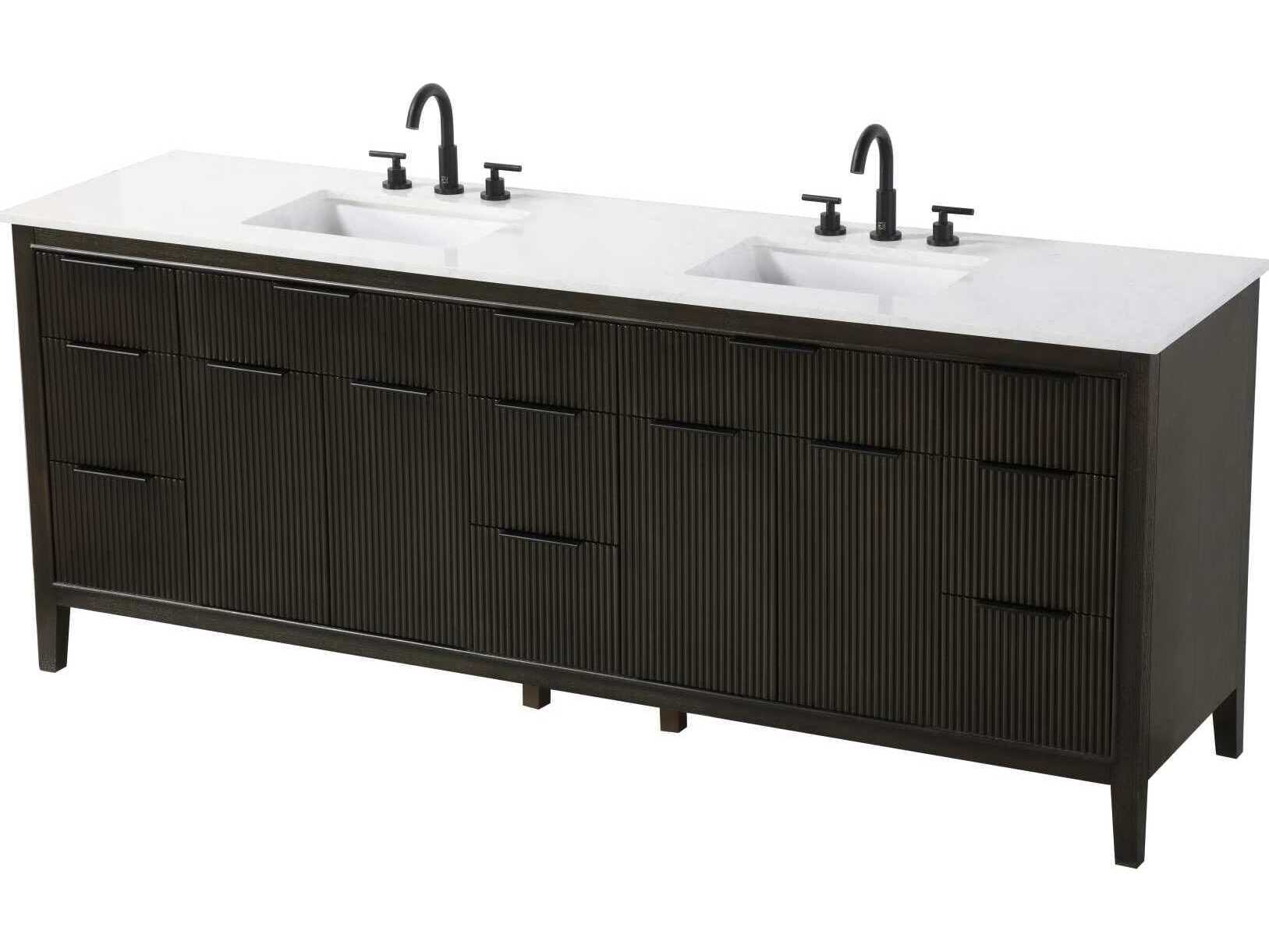 Elegant Lighting Langston 84" Chocolate Oak Vanity