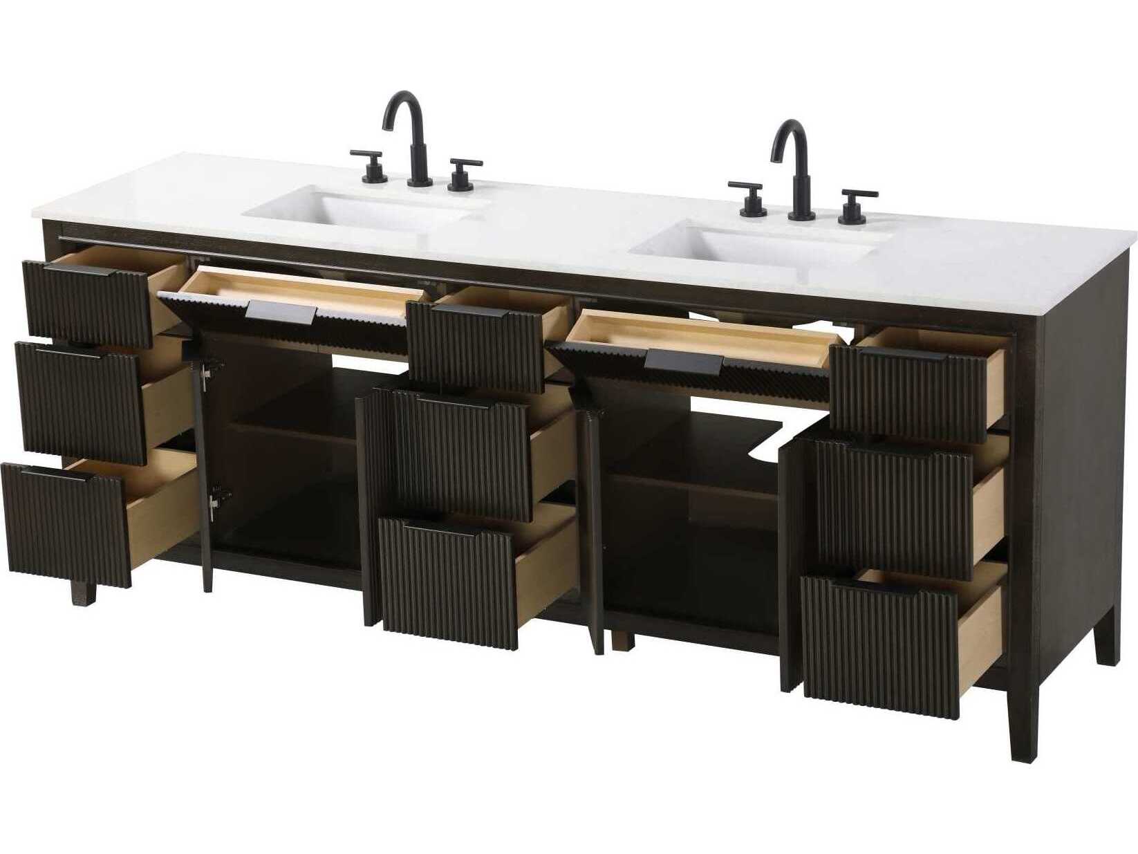 Elegant Lighting Langston 84" Chocolate Oak Vanity