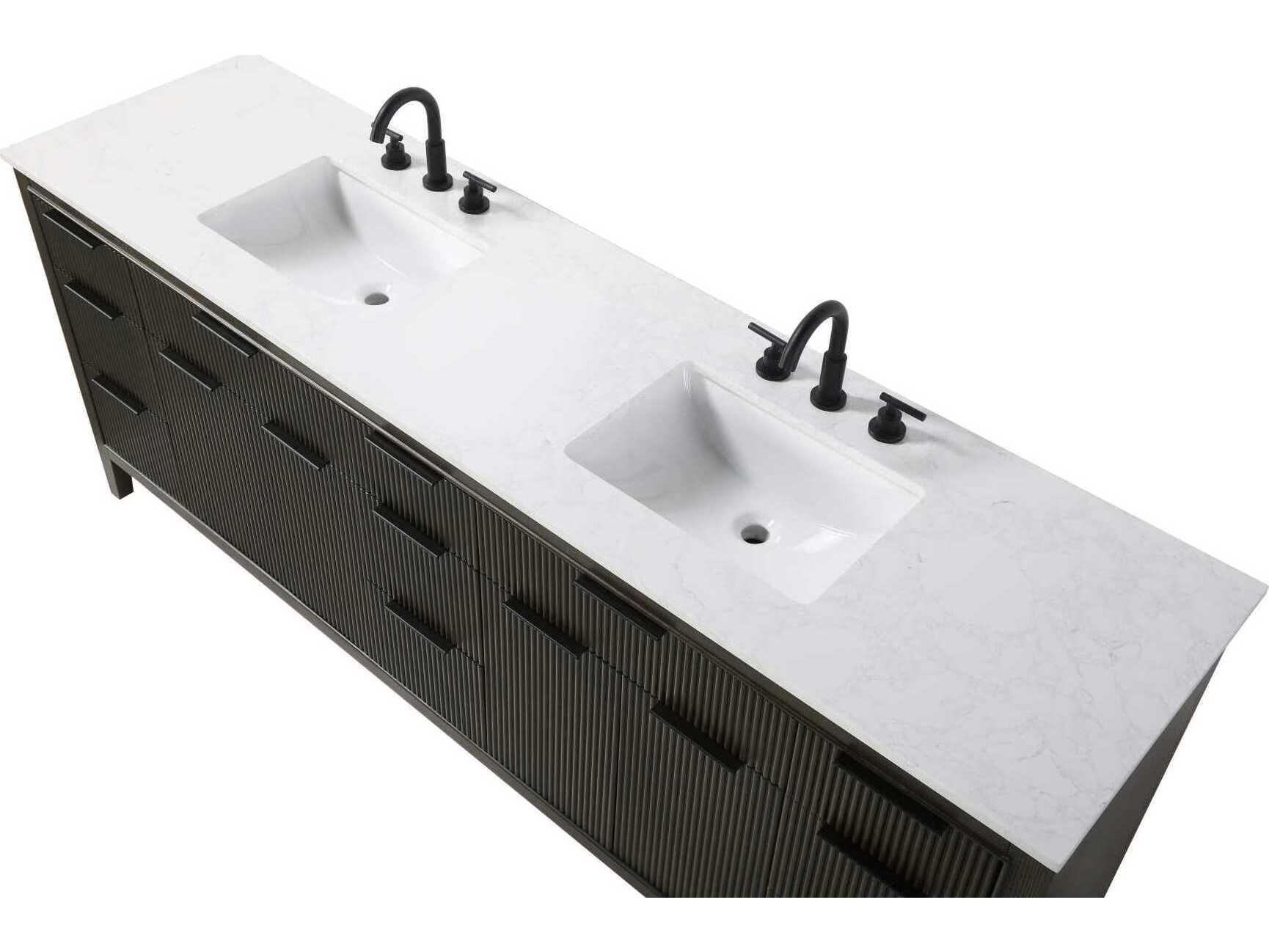 Elegant Lighting Langston 84" Chocolate Oak Vanity