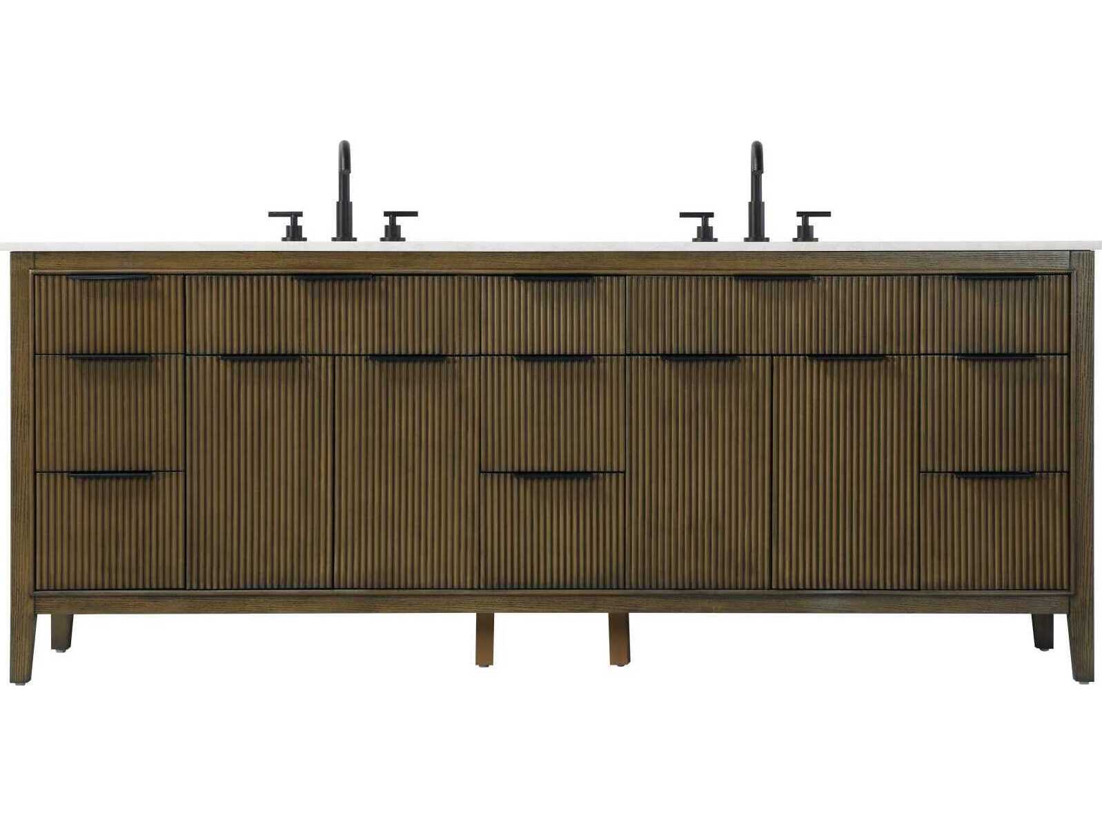 Elegant Lighting Langston 84" Hazel Oak Vanity