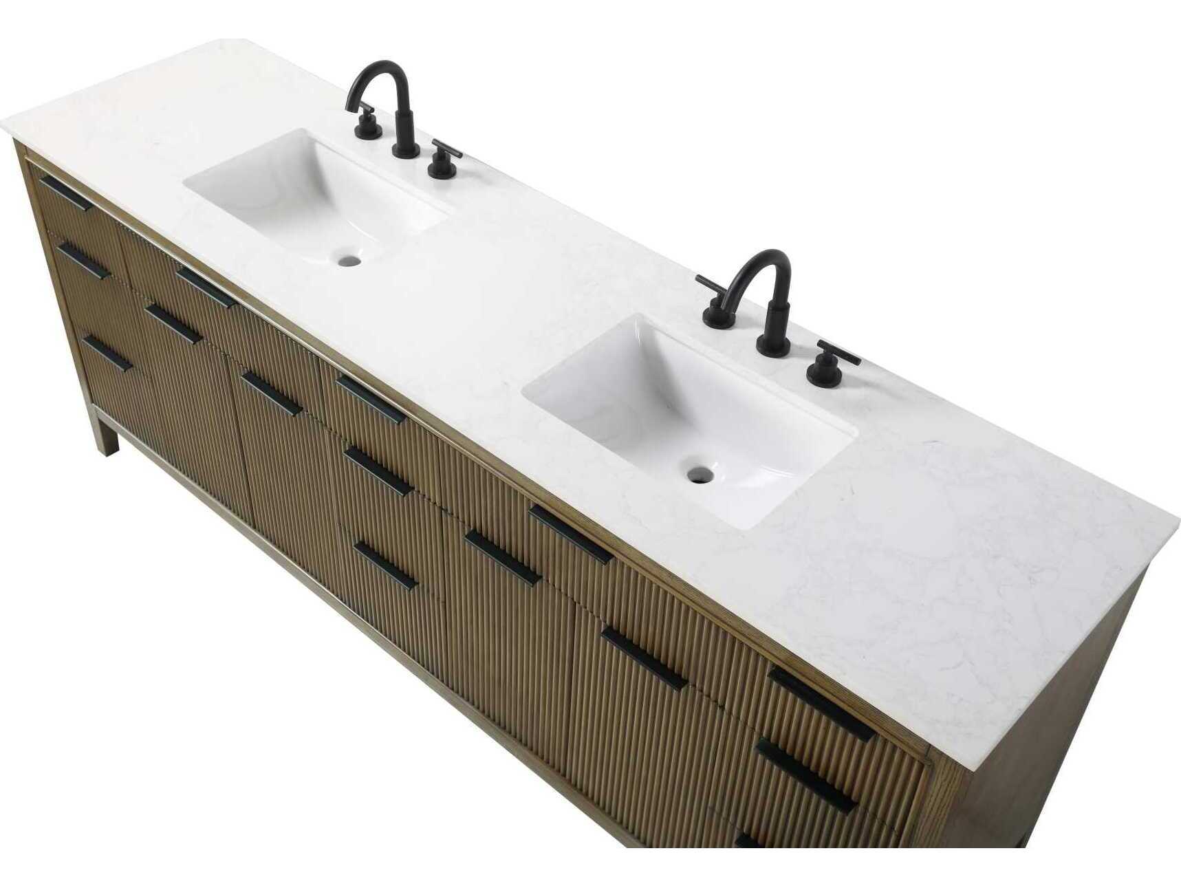 Elegant Lighting Langston 84" Hazel Oak Vanity