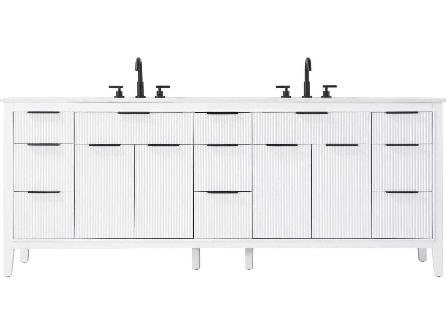 Elegant Lighting Langston 84" White Vanity