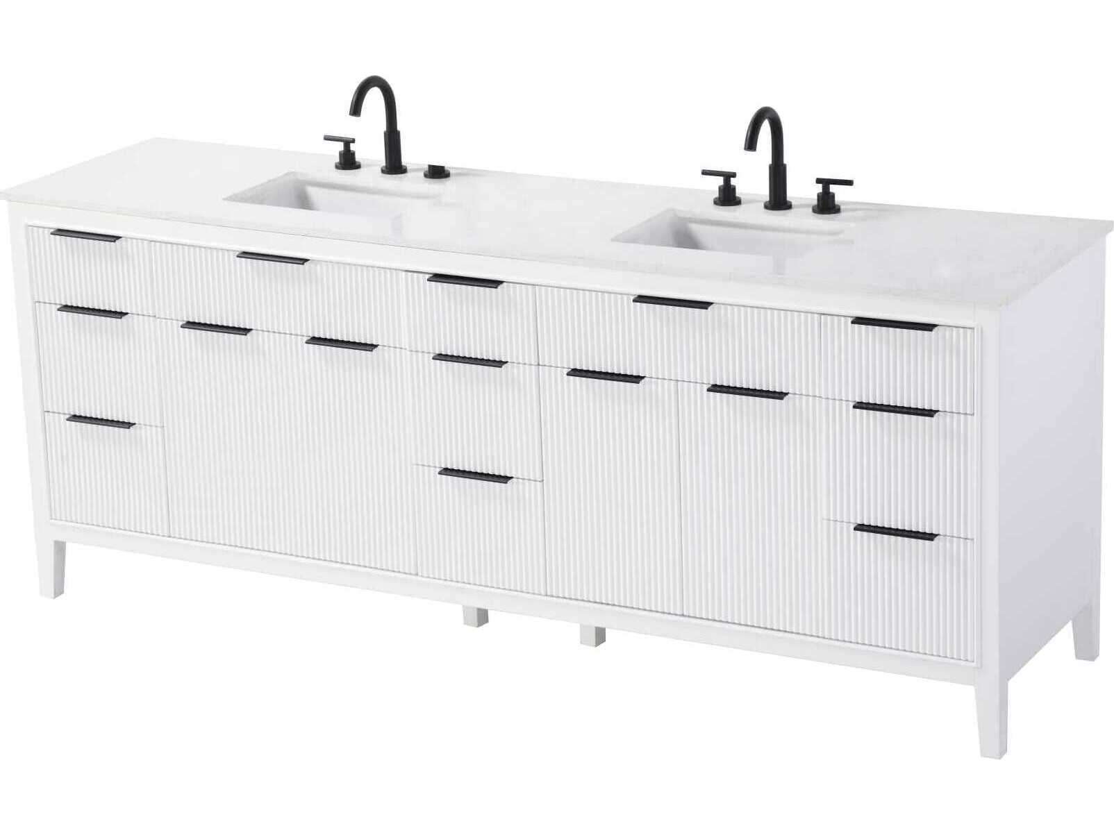 Elegant Lighting Langston 84" White Vanity