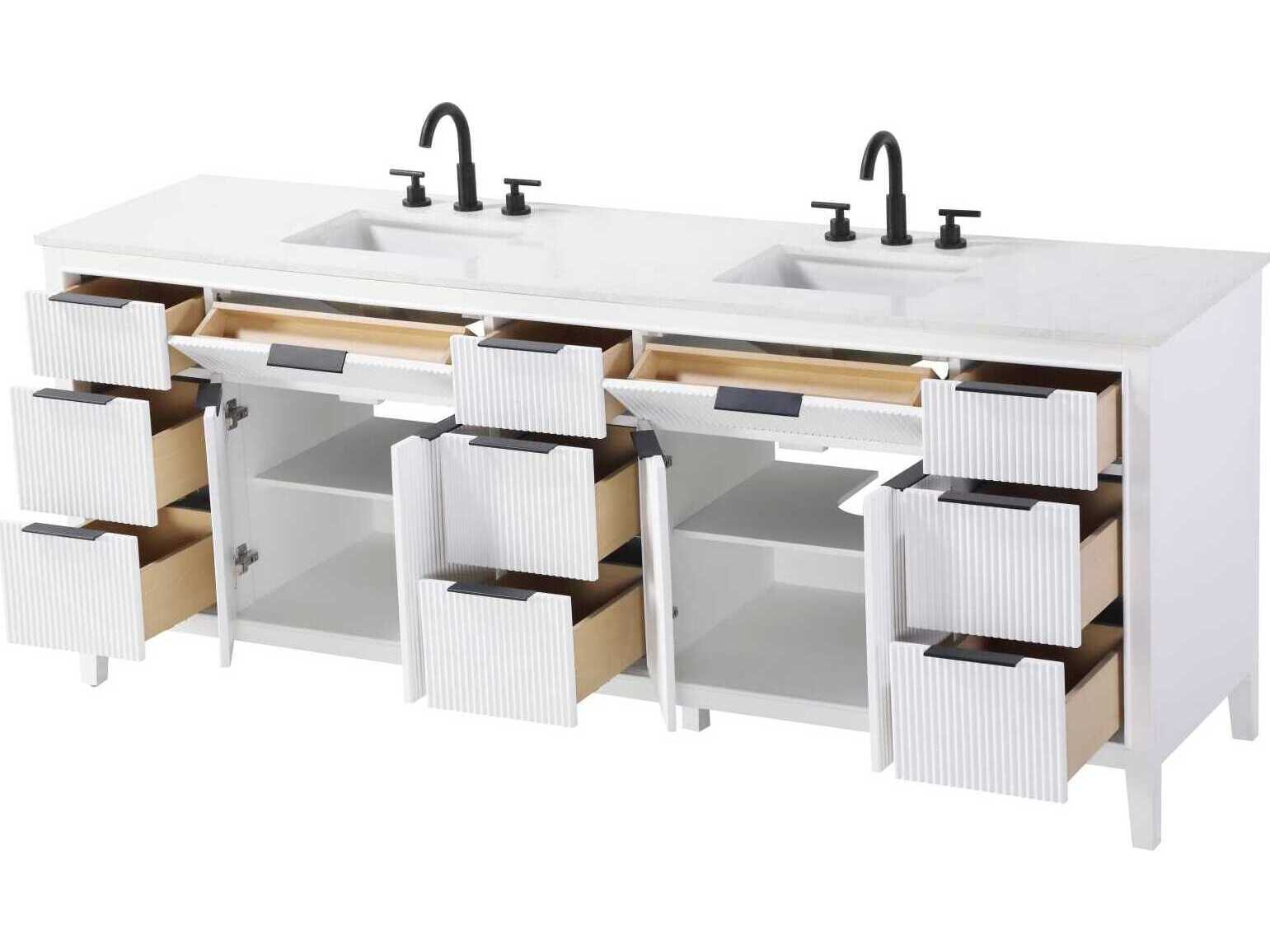 Elegant Lighting Langston 84" White Vanity