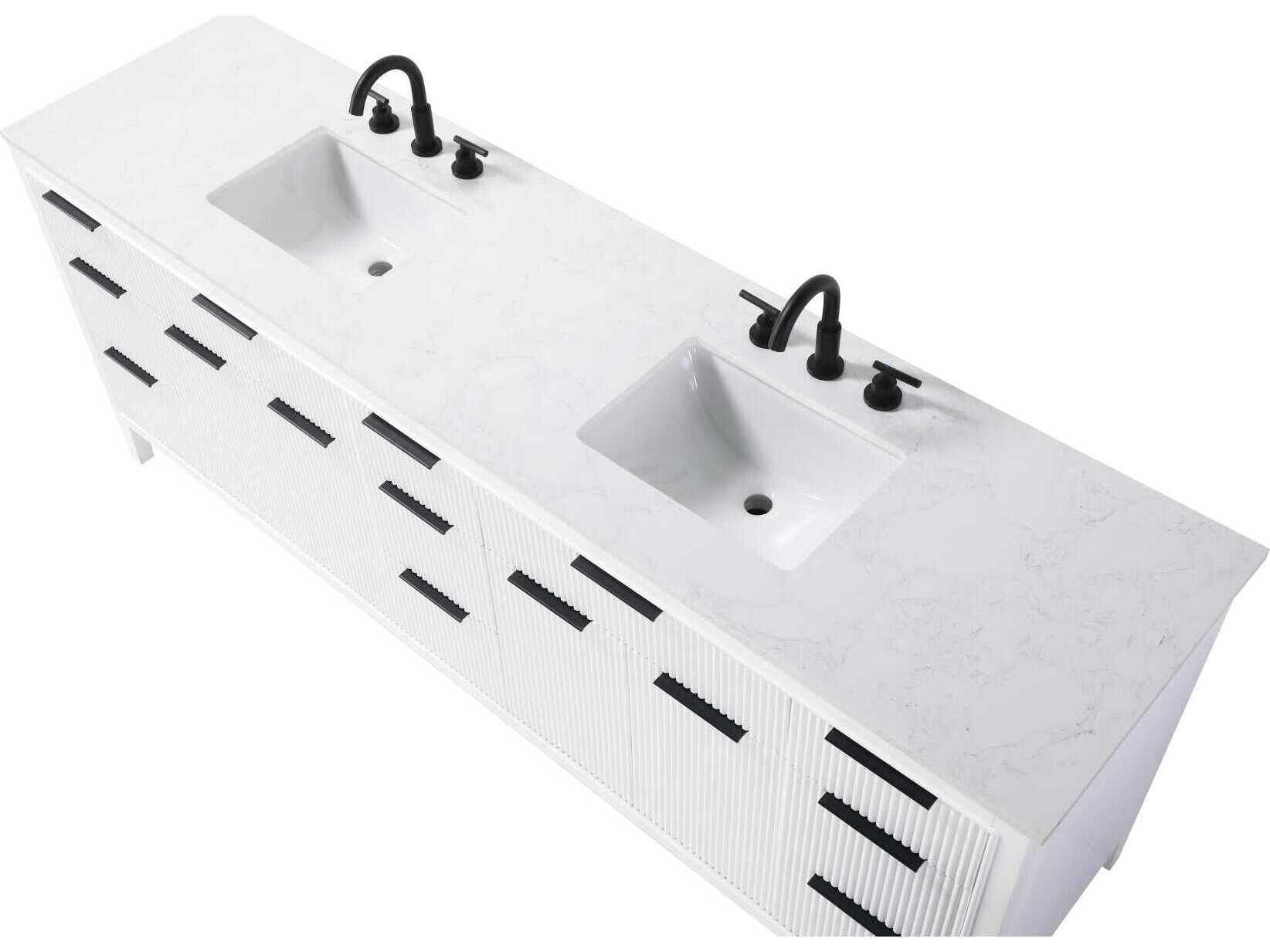 Elegant Lighting Langston 84" White Vanity