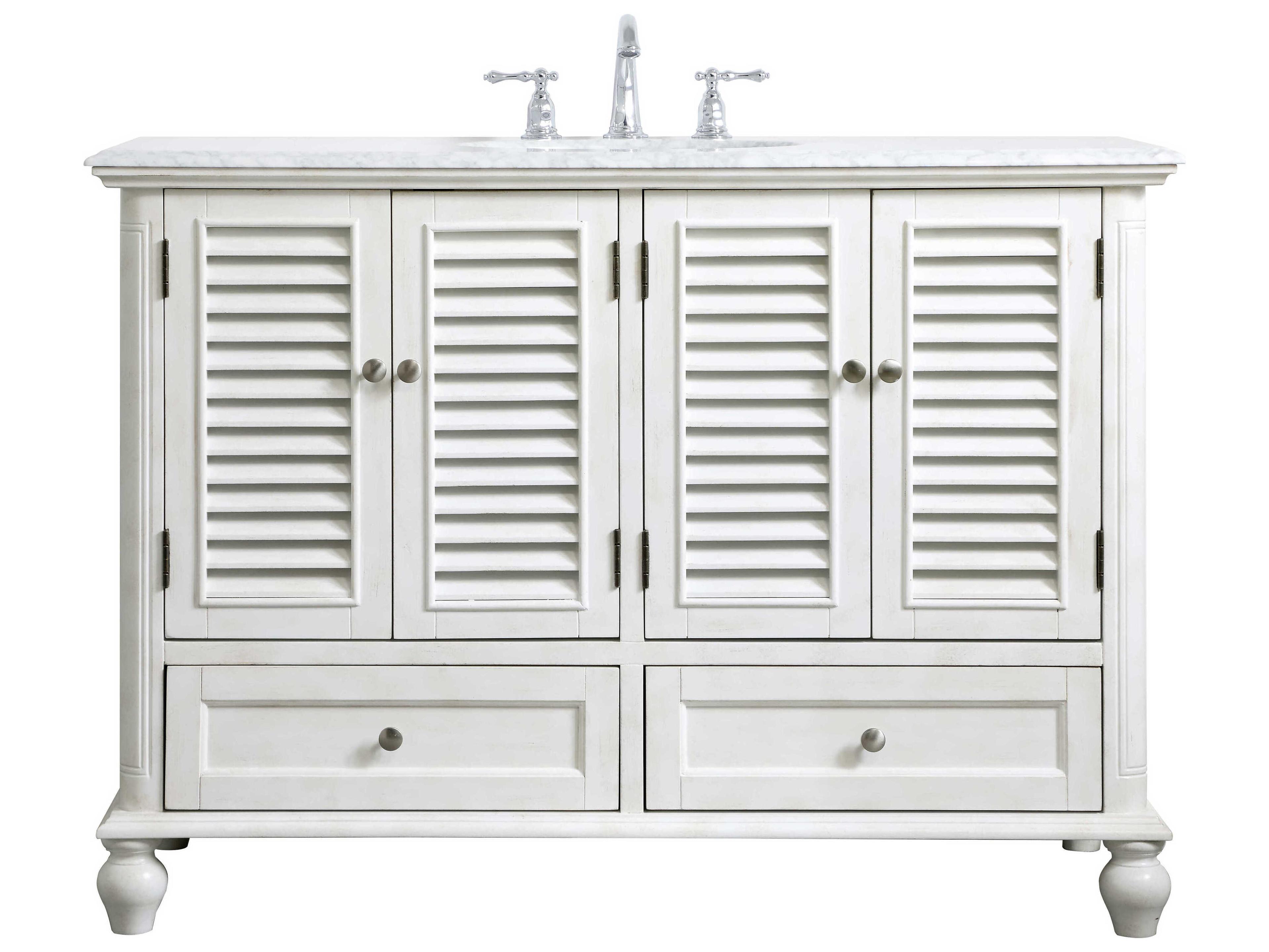 Elegant Lighting Rhodes Antique White 48" Vanity