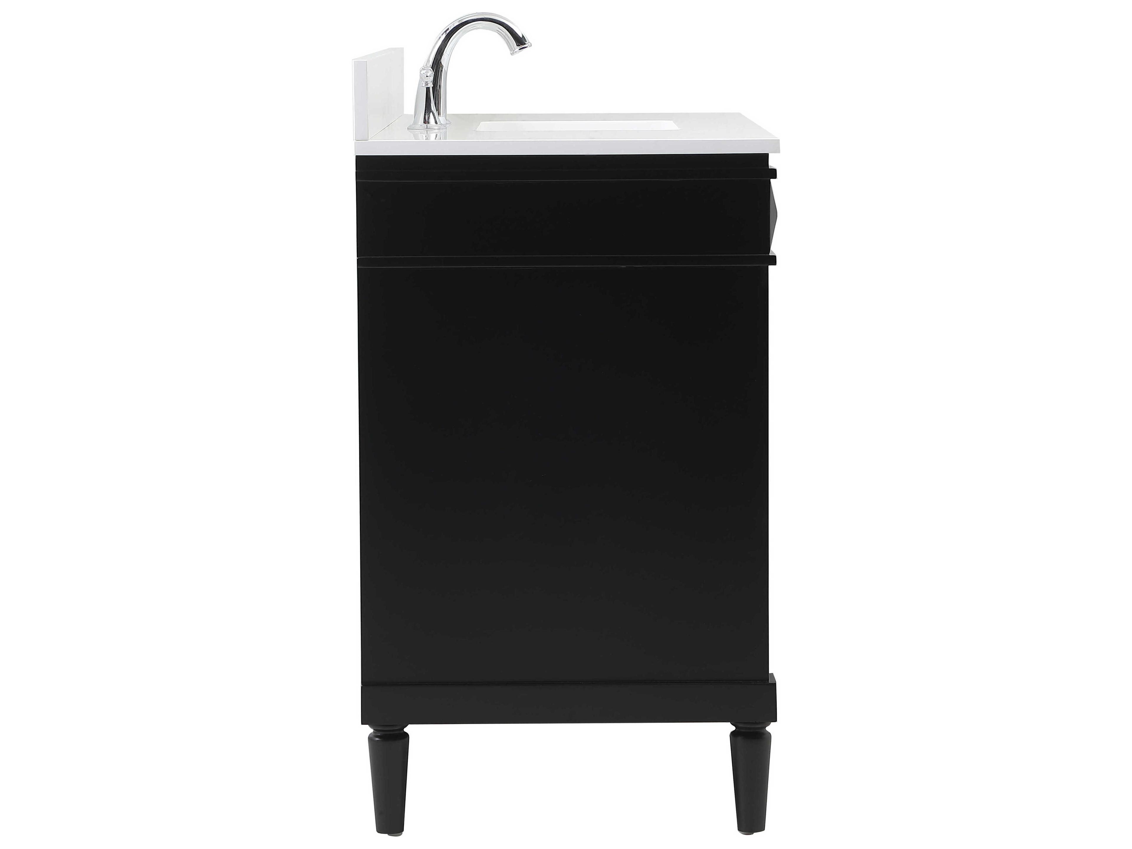 Elegant Lighting Bennett Black / Brushed Nickel 42" Vanity with Backsplash