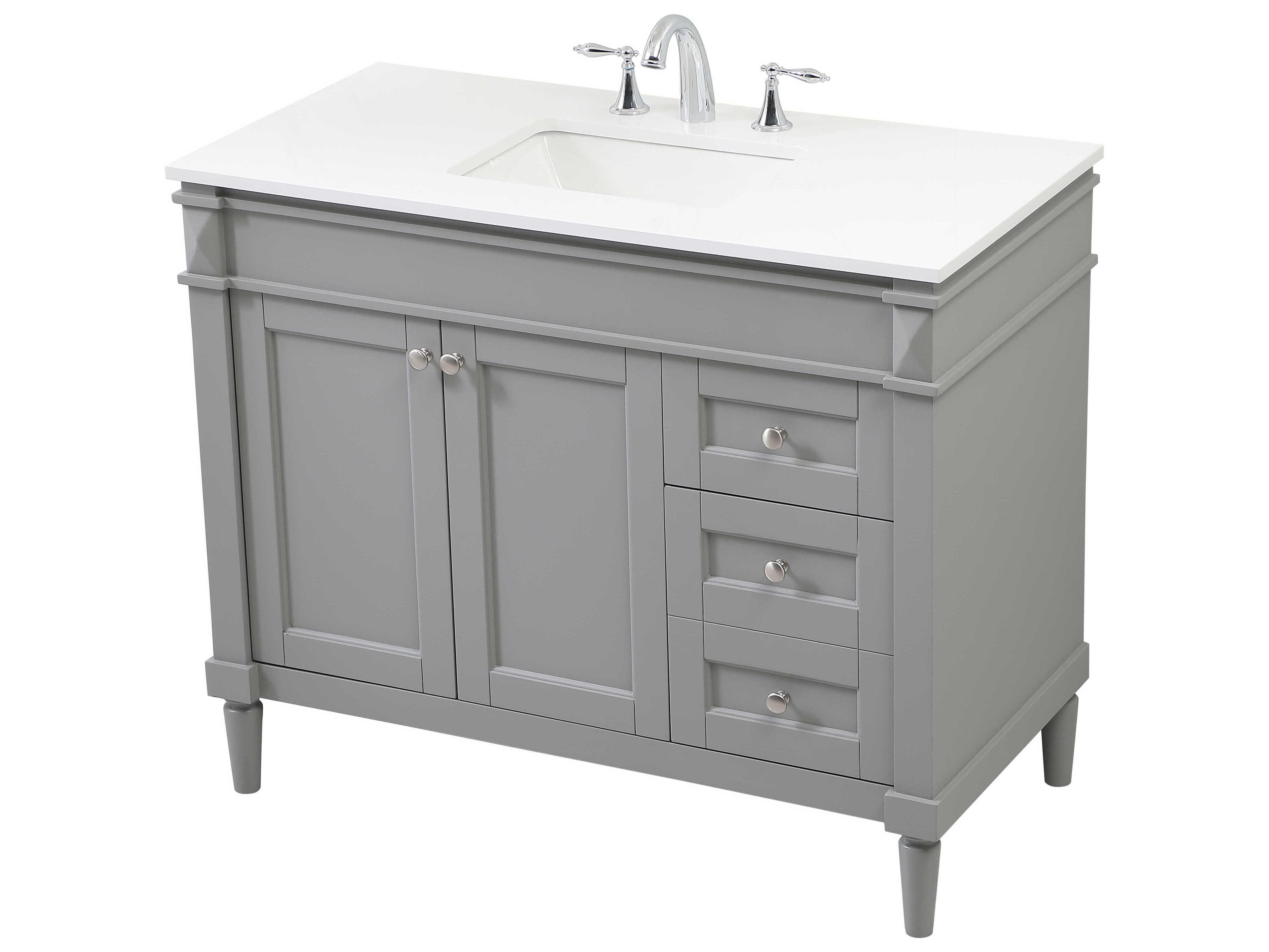 Elegant Lighting Bennett Grey / Brushed Nickel 42" Vanity