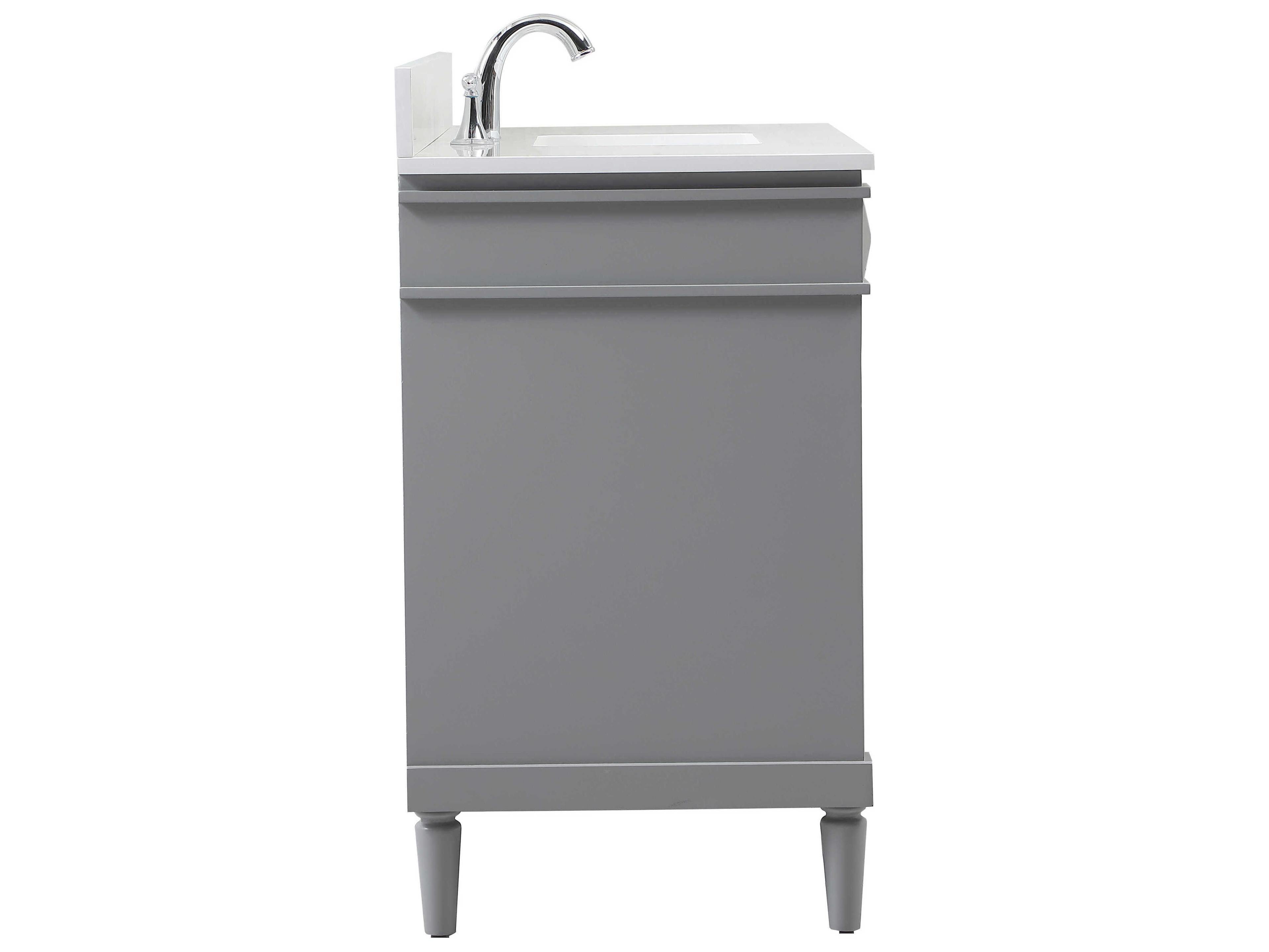 Elegant Lighting Bennett Grey / Brushed Nickel 42" Vanity with Backsplash