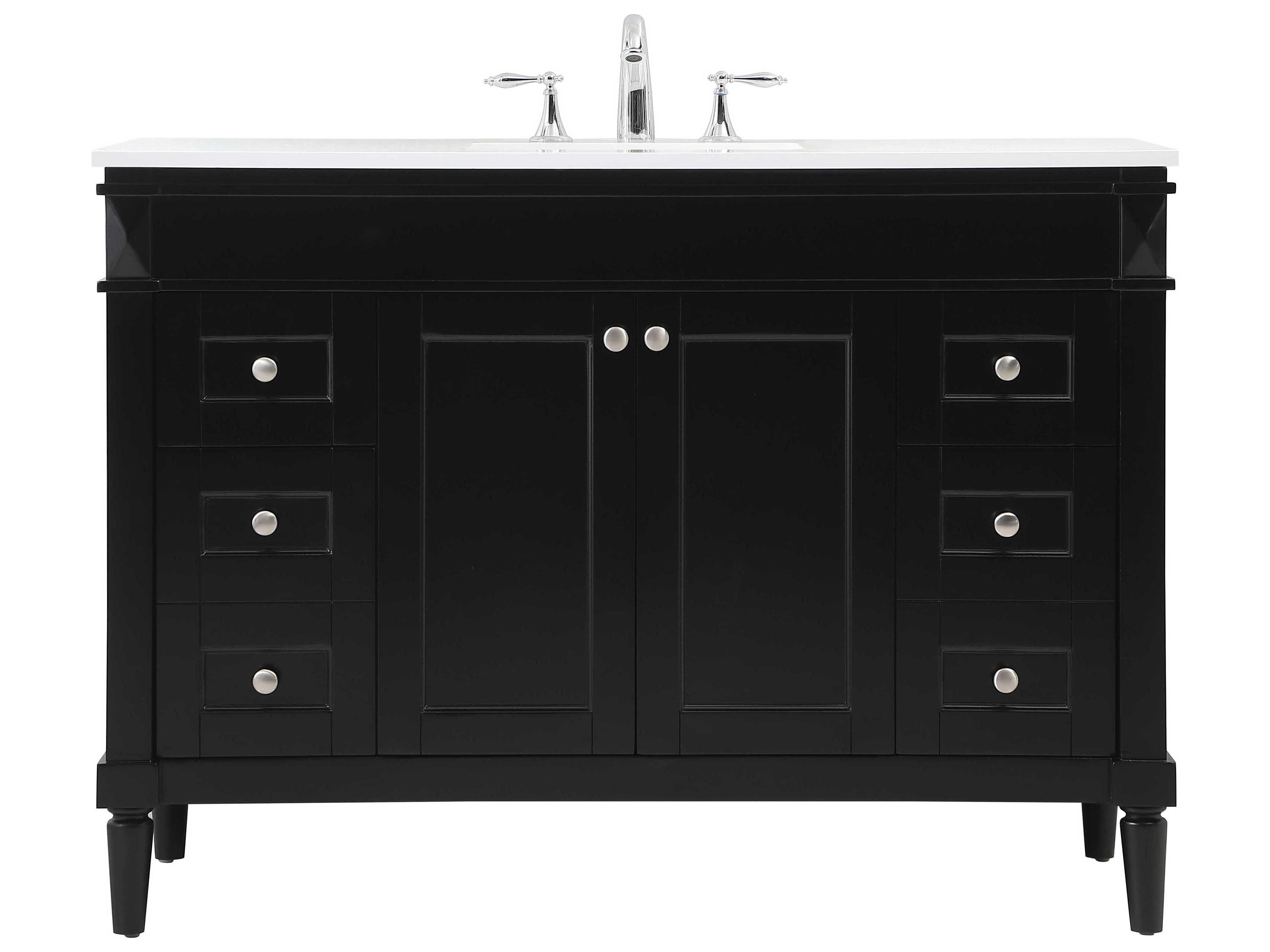 Elegant Lighting Bennett Black / Brushed Nickel 48" Vanity