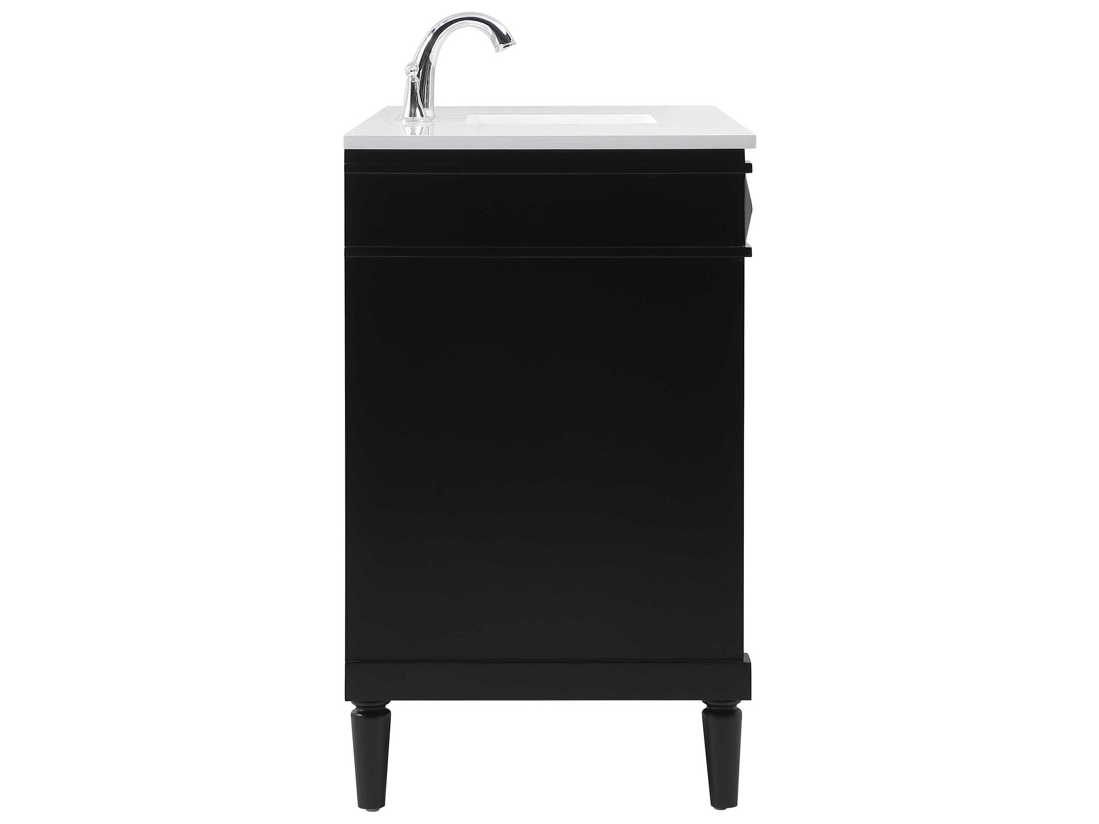 Elegant Lighting Bennett Black / Brushed Nickel 48" Vanity