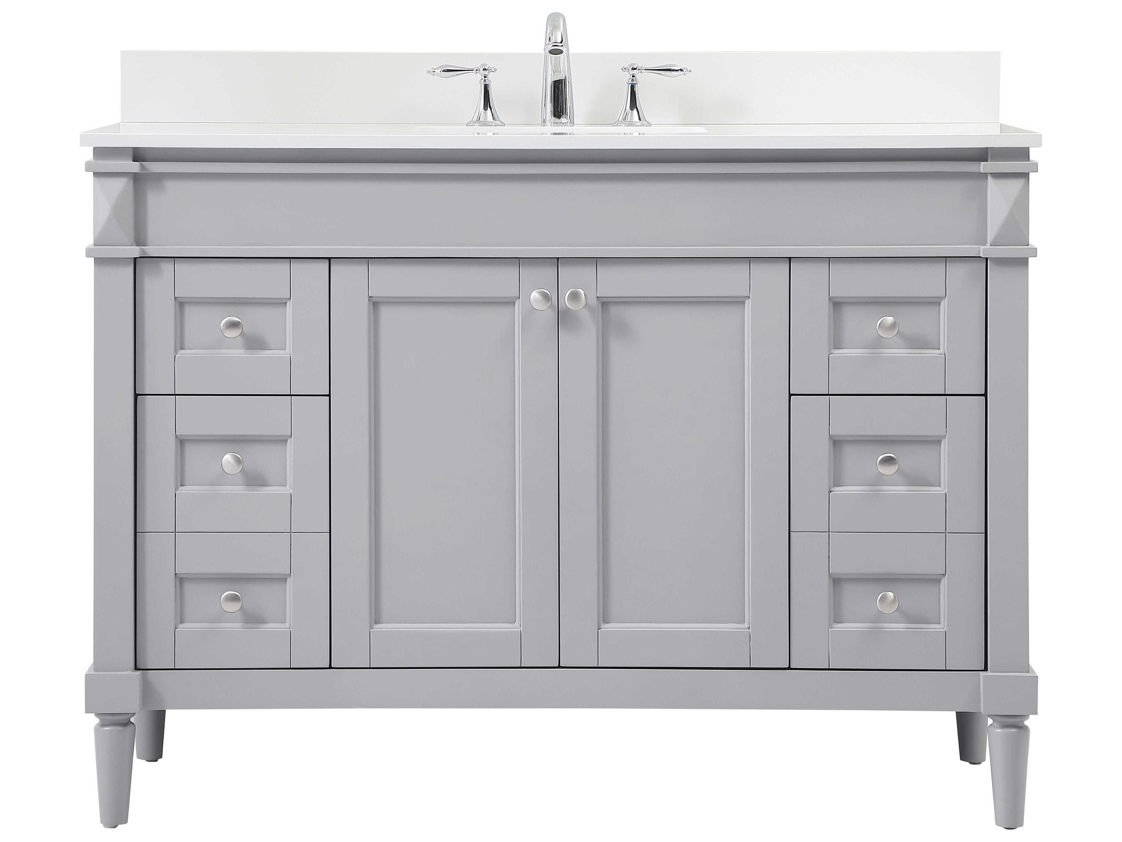 Elegant Lighting Bennett Grey / Brushed Nickel 48" Vanity with Backsplash