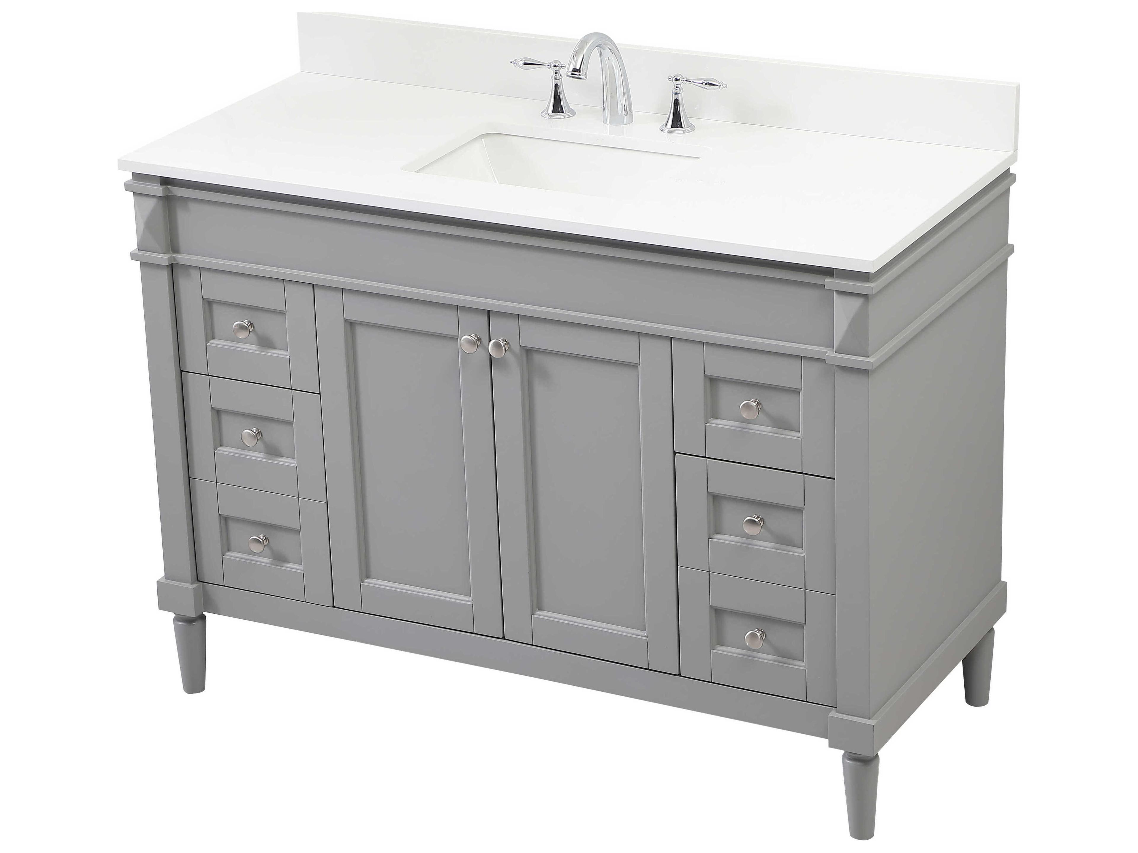 Elegant Lighting Bennett Grey / Brushed Nickel 48" Vanity with Backsplash