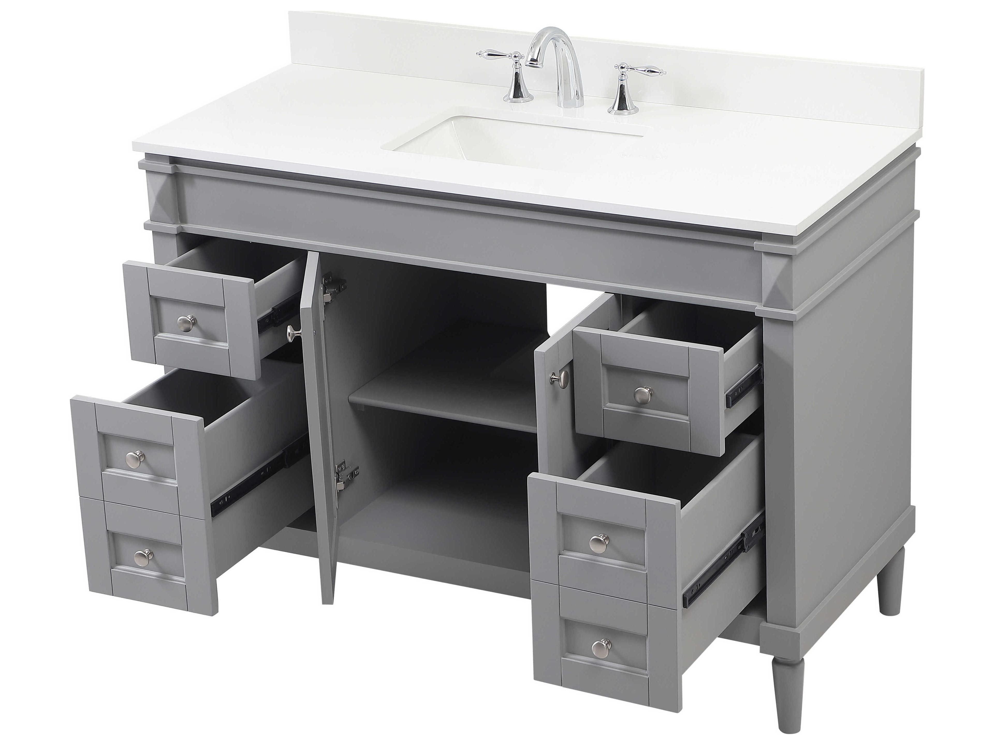 Elegant Lighting Bennett Grey / Brushed Nickel 48" Vanity with Backsplash