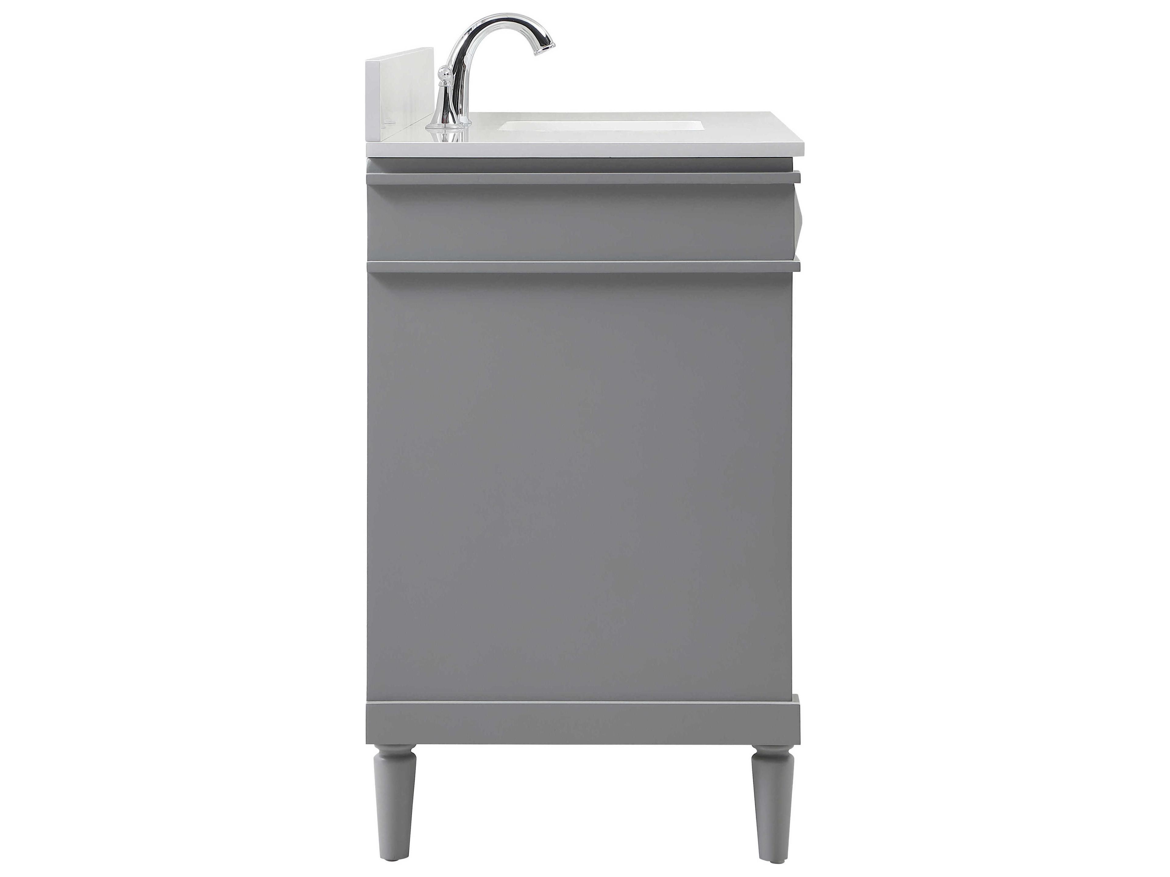 Elegant Lighting Bennett Grey / Brushed Nickel 48" Vanity with Backsplash