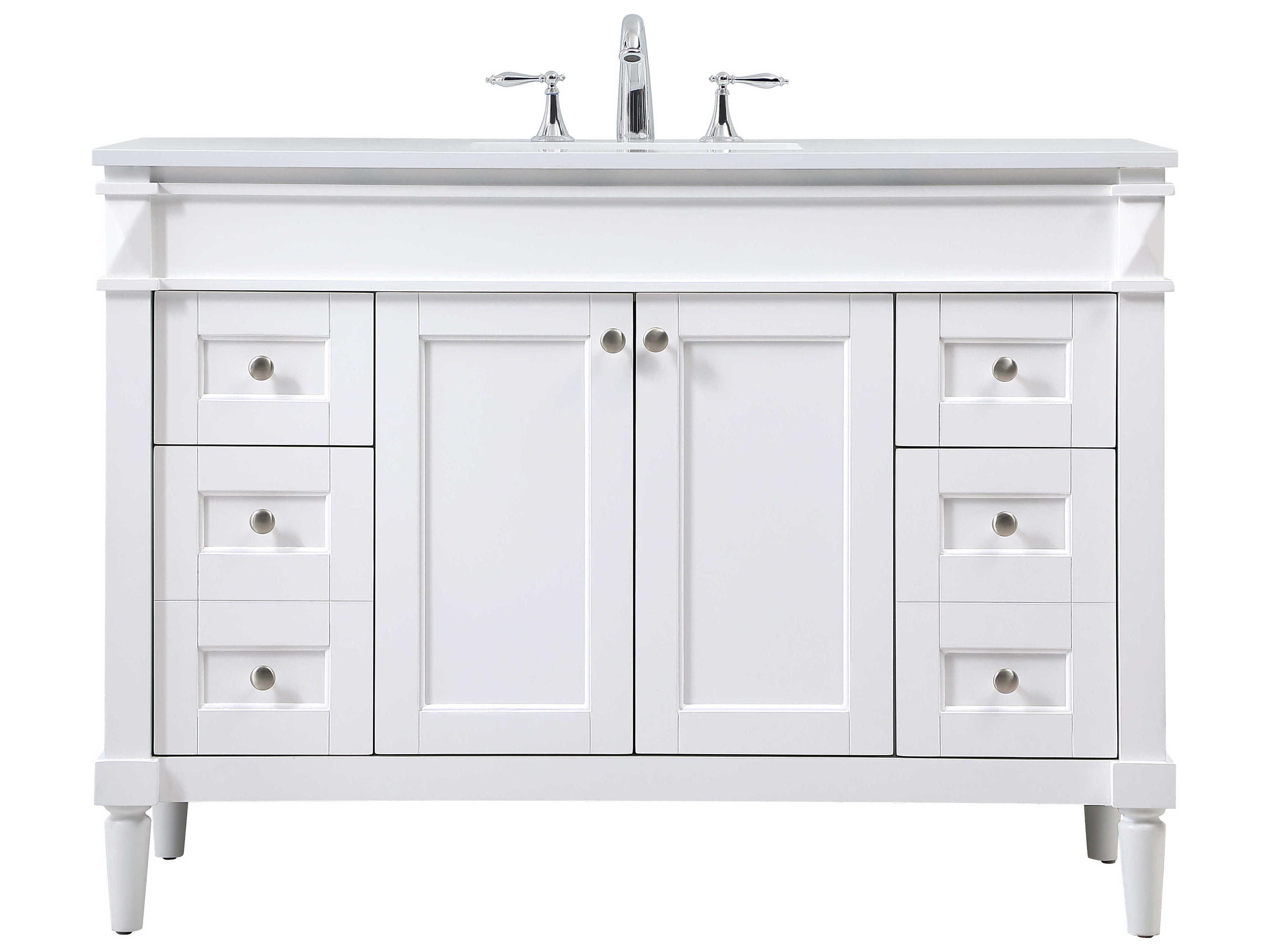 Elegant Lighting Bennett White / Brushed Nickel 48" Vanity