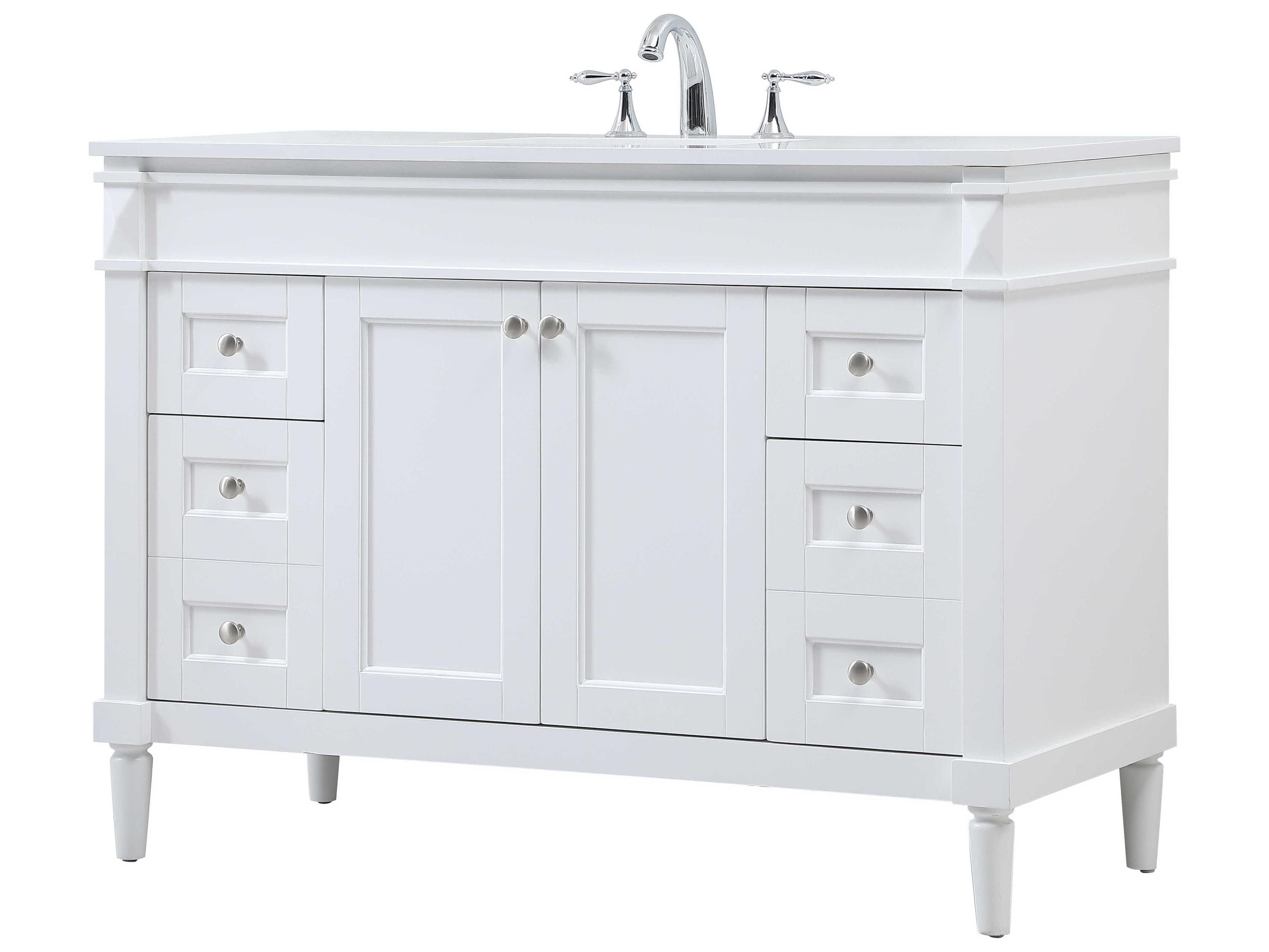 Elegant Lighting Bennett White / Brushed Nickel 48" Vanity