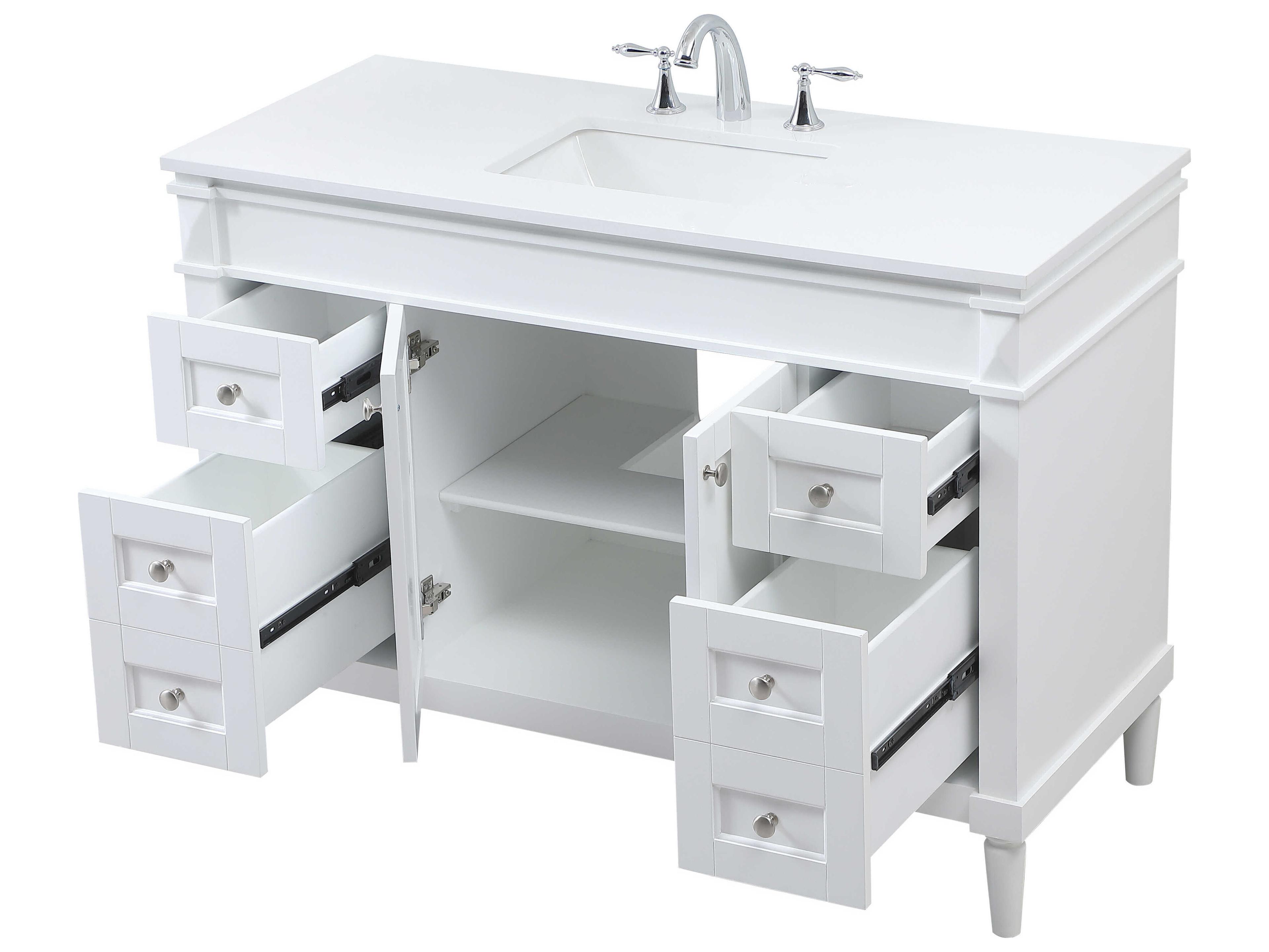 Elegant Lighting Bennett White / Brushed Nickel 48" Vanity