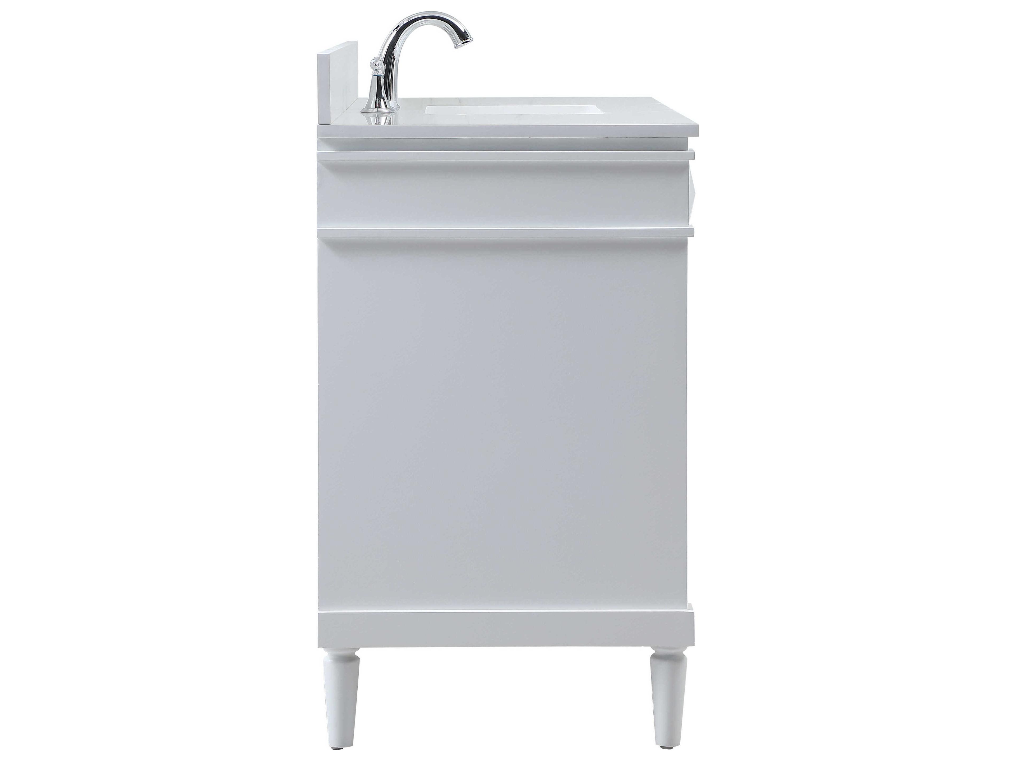 Elegant Lighting Bennett White / Brushed Nickel 48" Vanity with Backsplash