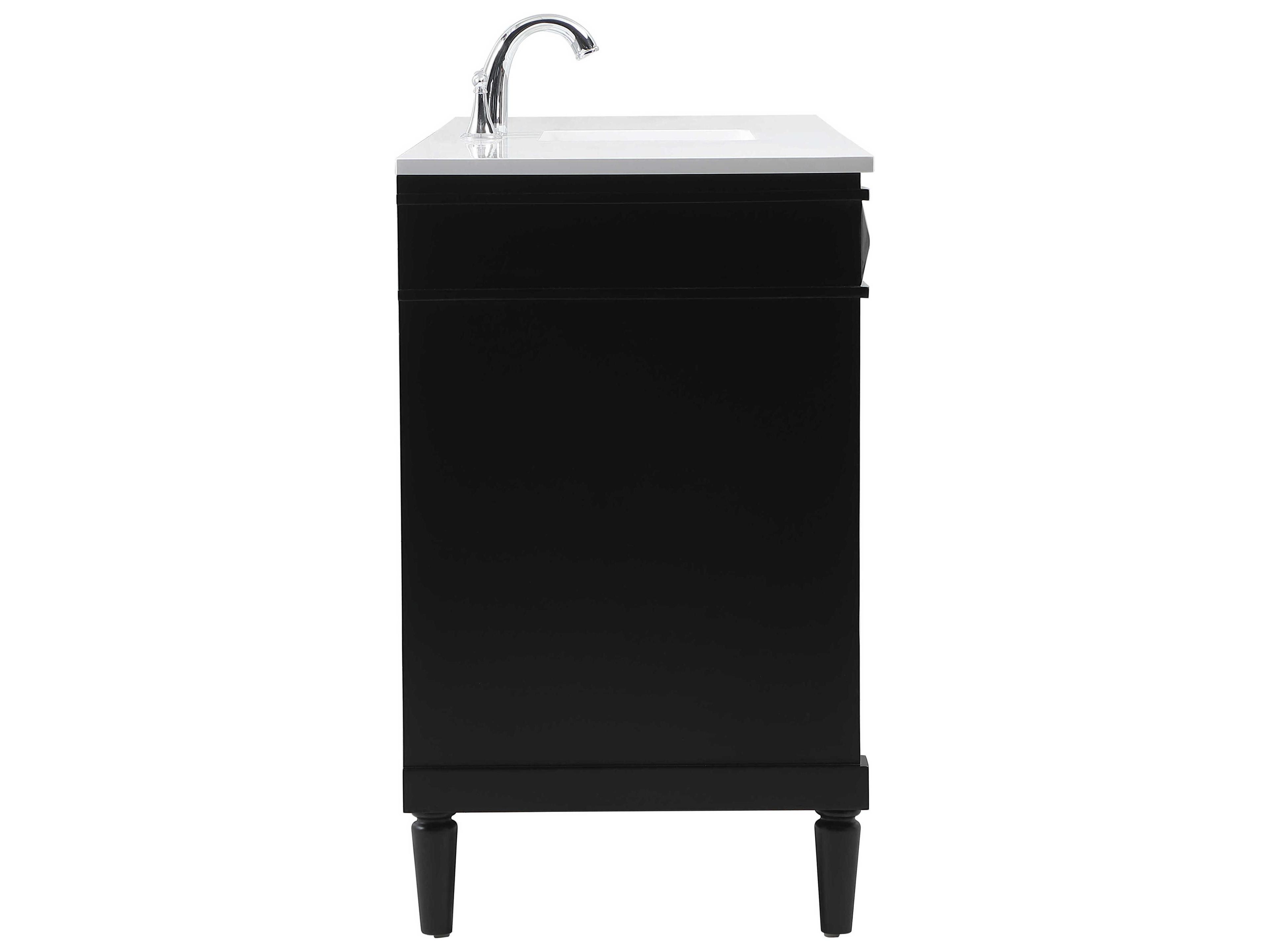 Elegant Lighting Bennett Black / Brushed Nickel 60" Vanity