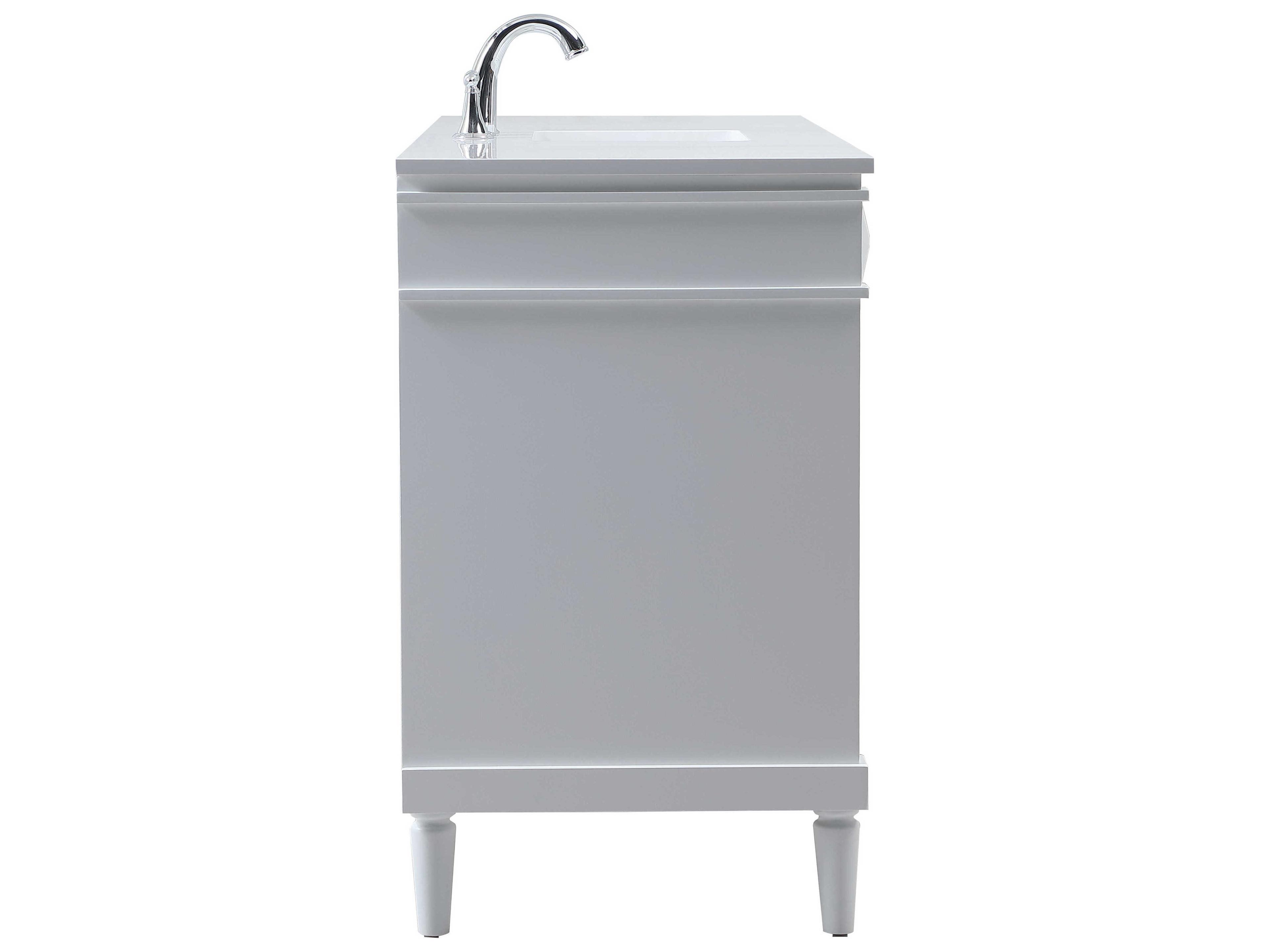 Elegant Lighting Bennett White / Brushed Nickel 60" Vanity